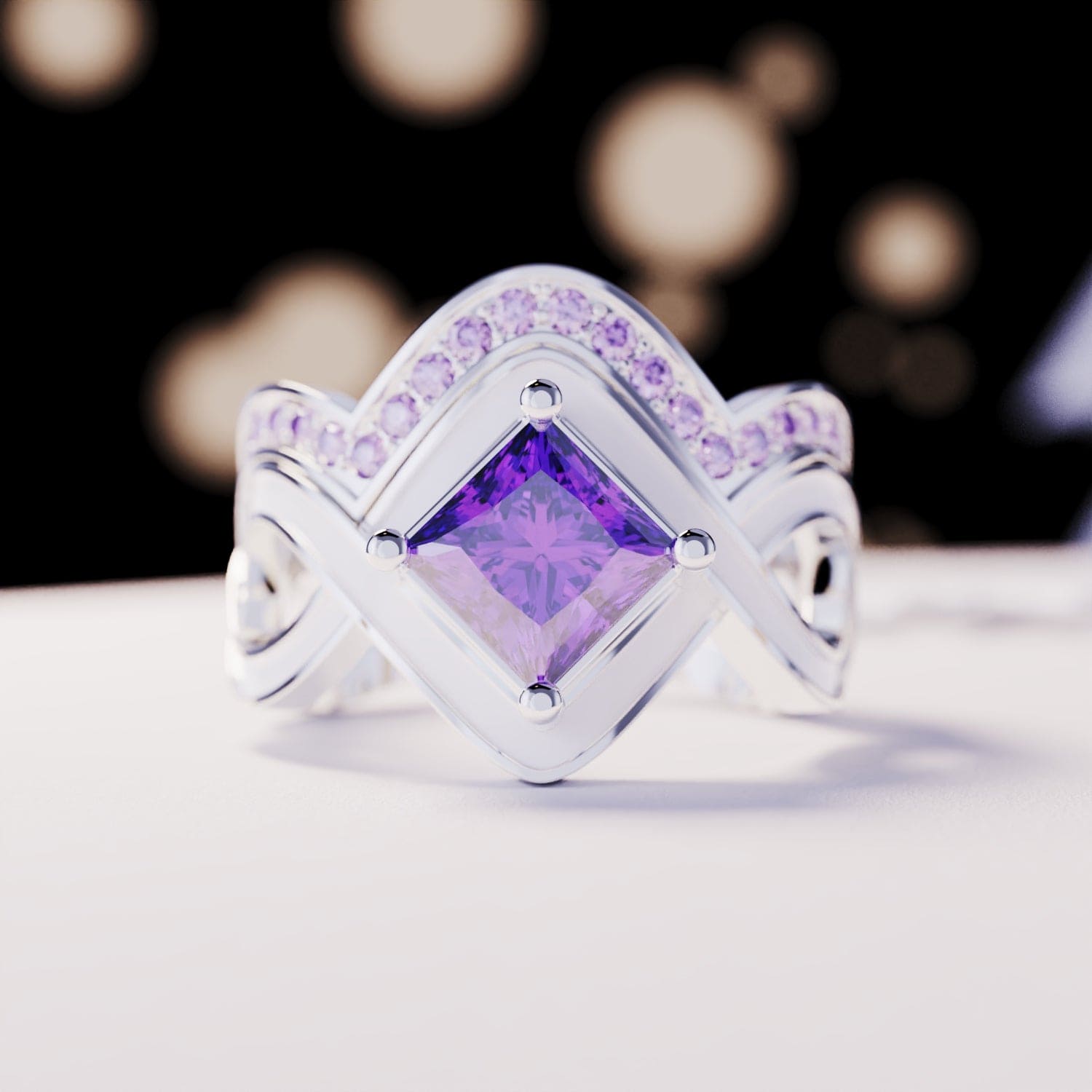 Onde de Neige : Ensemble de 2 bagues - Argent Sterling S925
