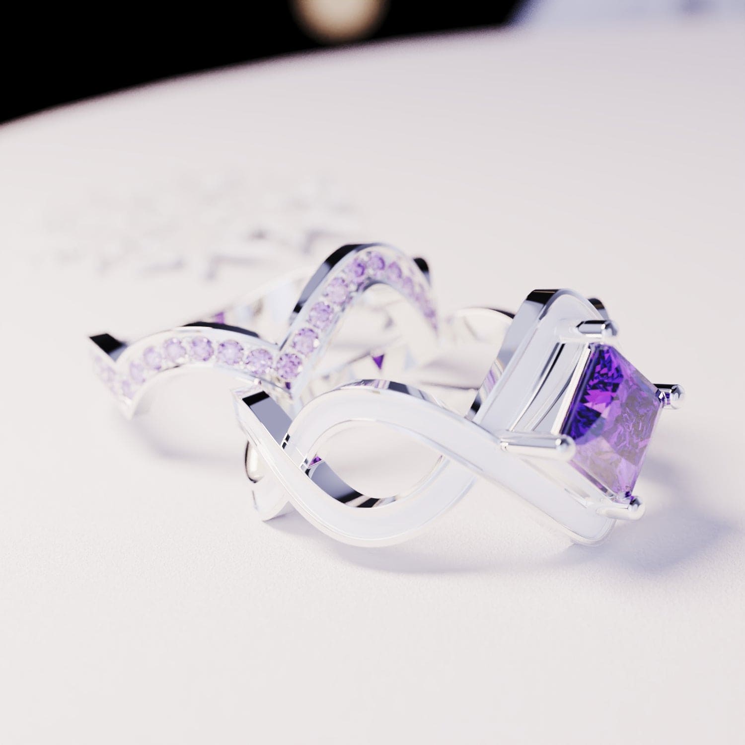 Onde de Neige : Ensemble de 2 bagues - Argent Sterling S925