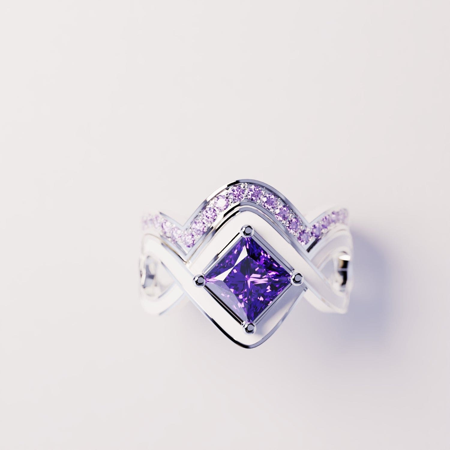 Onde de Neige : Ensemble de 2 bagues - Argent Sterling S925