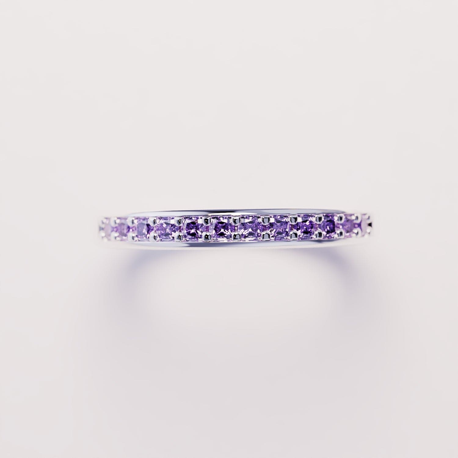 La Promesse : Bague Éternité Améthyste - Argent Sterling S925