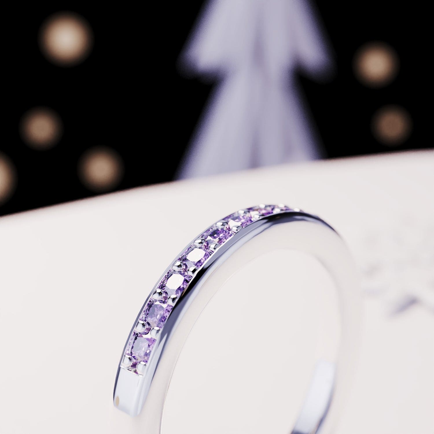 La Promesse : Bague Éternité Améthyste - Argent Sterling S925