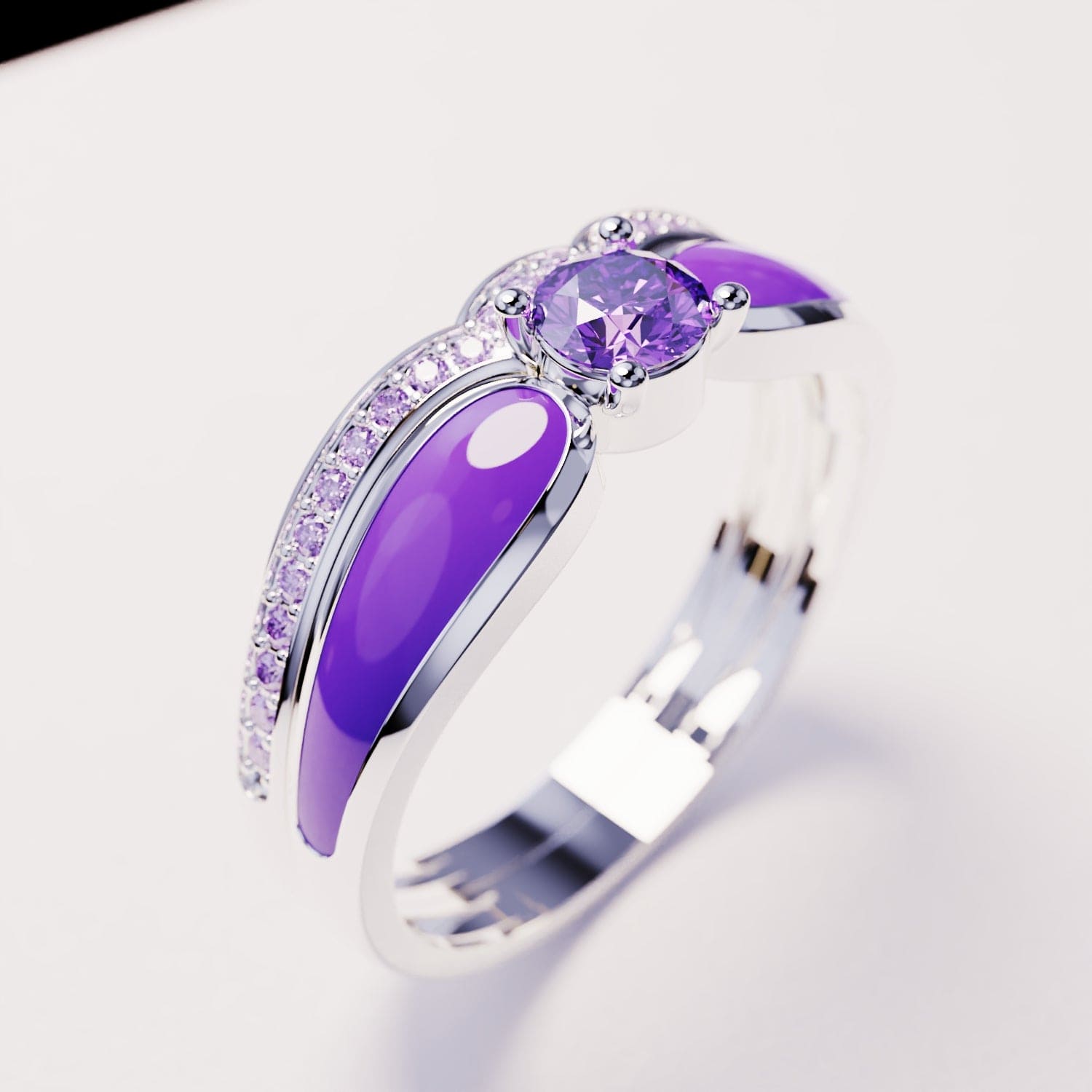 Violet Lagoon : Ensemble 2 Pièces Bague - Argent Sterling S925
