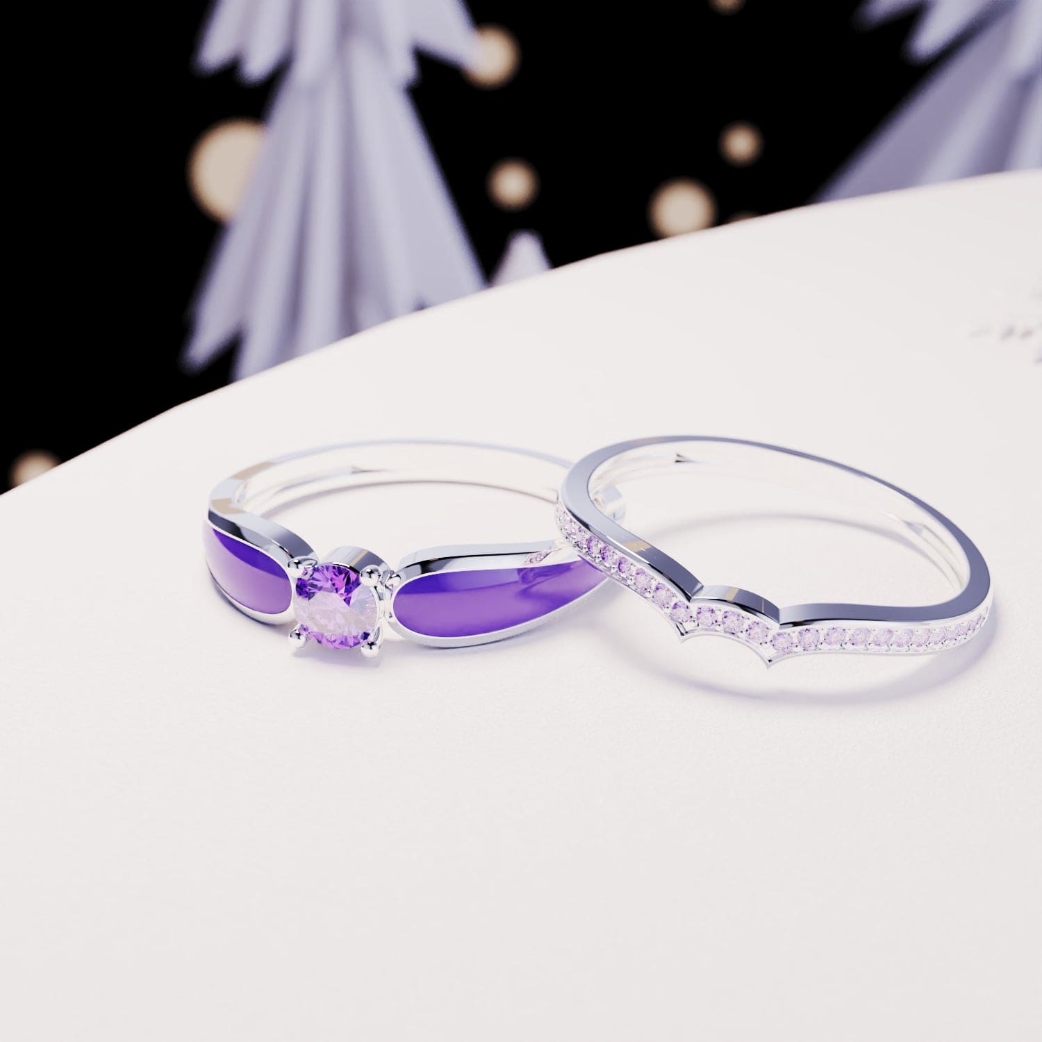 Violet Lagoon : Ensemble 2 Pièces Bague - Argent Sterling S925