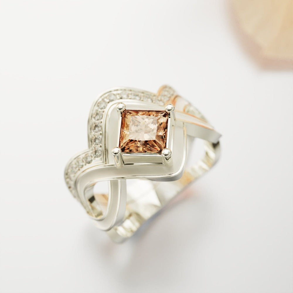 The Snow Wave: Fire's Heart Ensemble Bague 2 Pièces - Argent Sterling S925