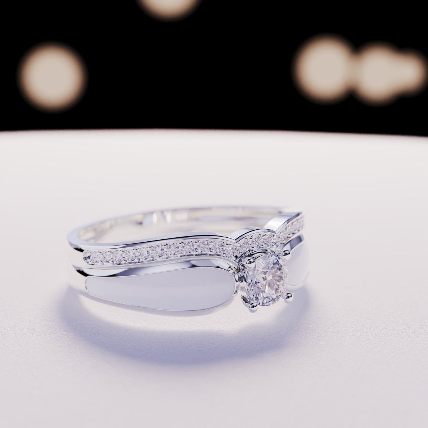 Lagon de Neige : Ensemble de 2 bagues - Argent Sterling S925