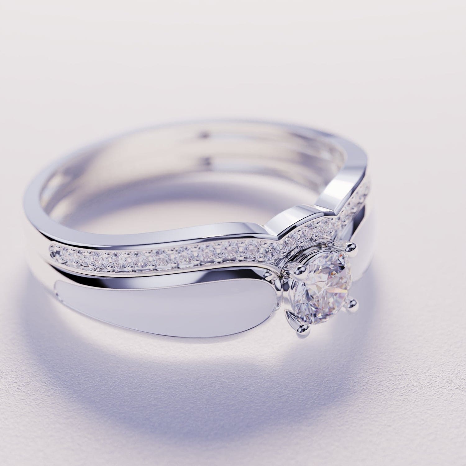 Lagon de Neige : Ensemble de 2 bagues - Argent Sterling S925