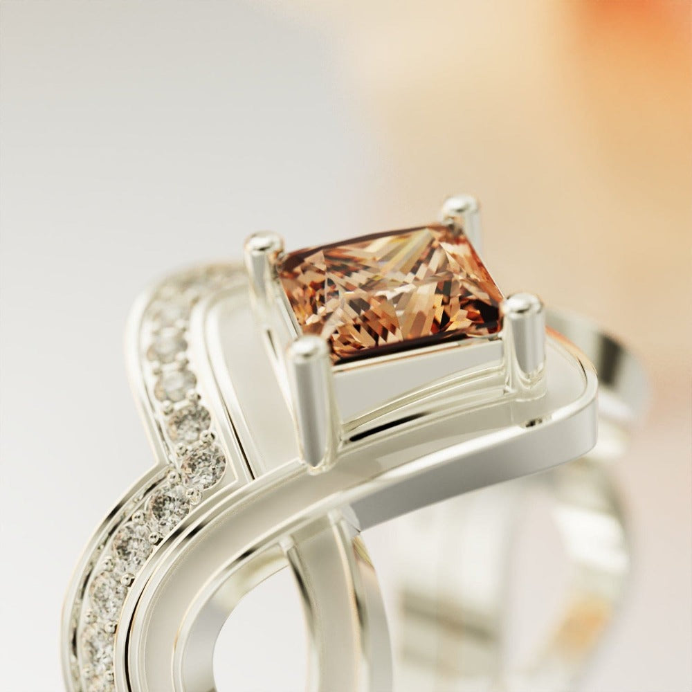 The Snow Wave: Fire's Heart Ensemble Bague 2 Pièces - Argent Sterling S925