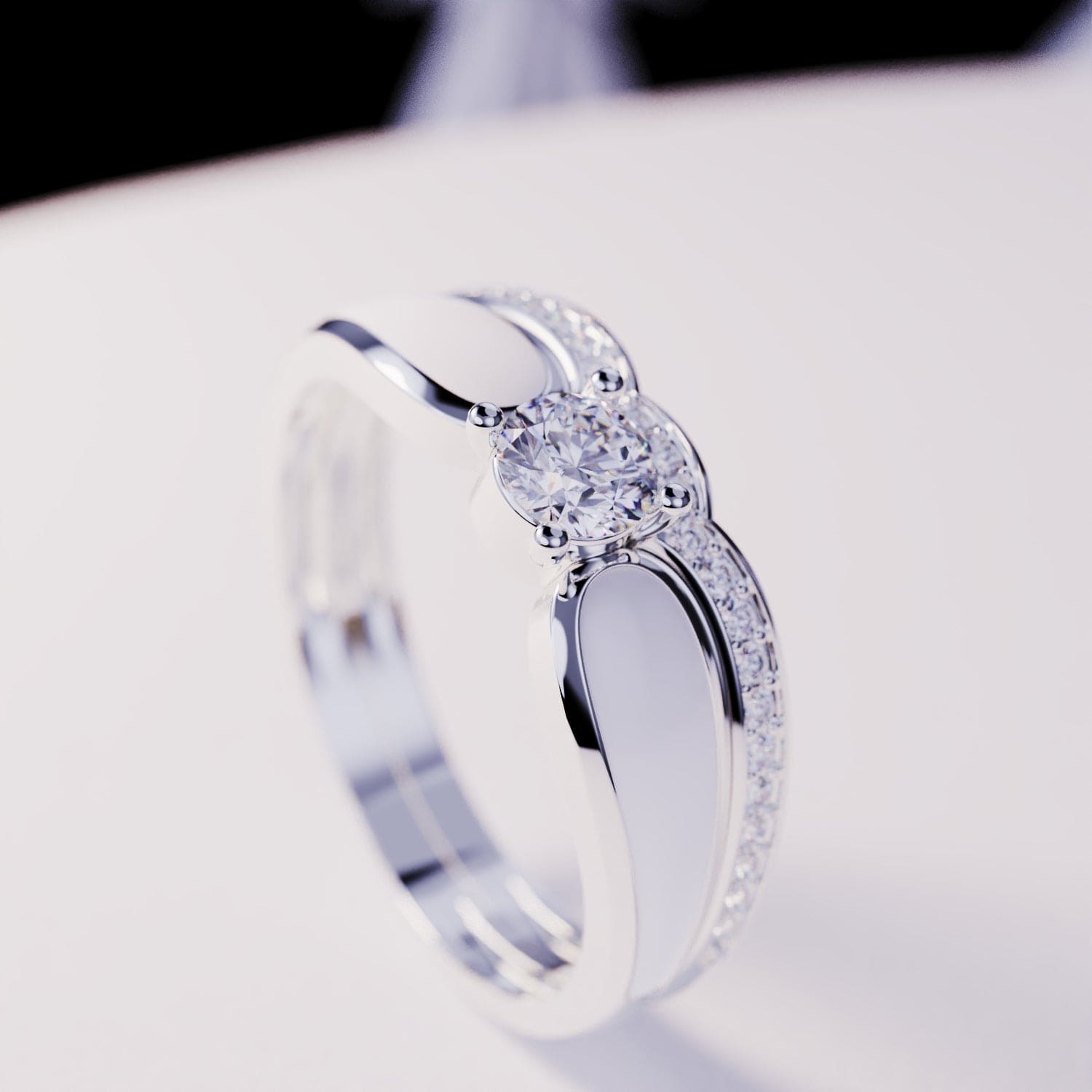 Lagon de Neige : Ensemble de 2 bagues - Argent Sterling S925