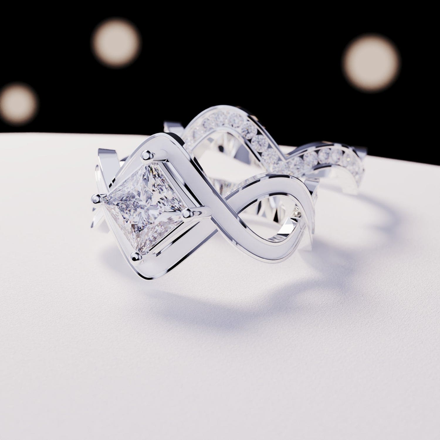 L'Onde de Neige : Ensemble de 2 Bagues - Argent Sterling S925