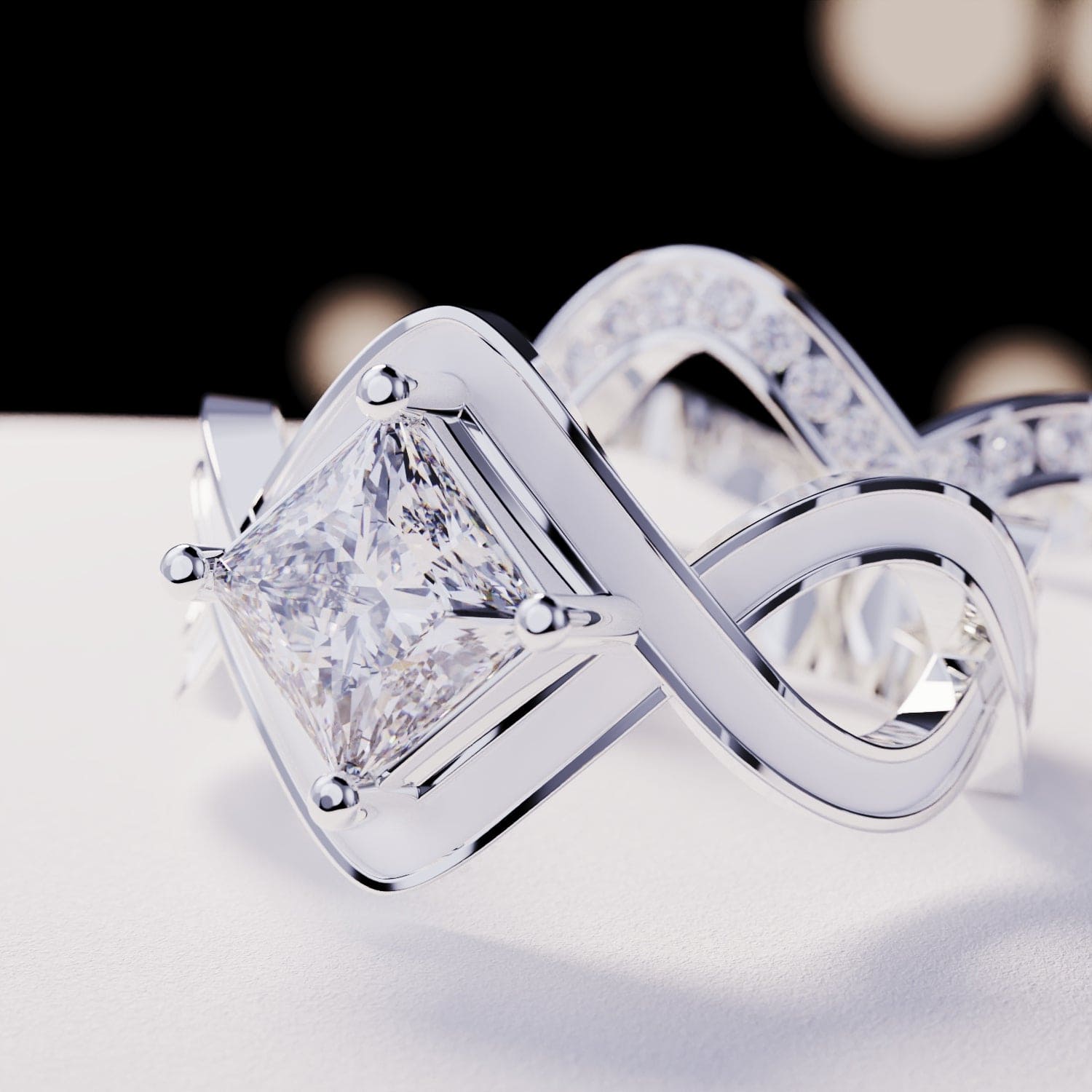 L'Onde de Neige : Ensemble de 2 Bagues - Argent Sterling S925