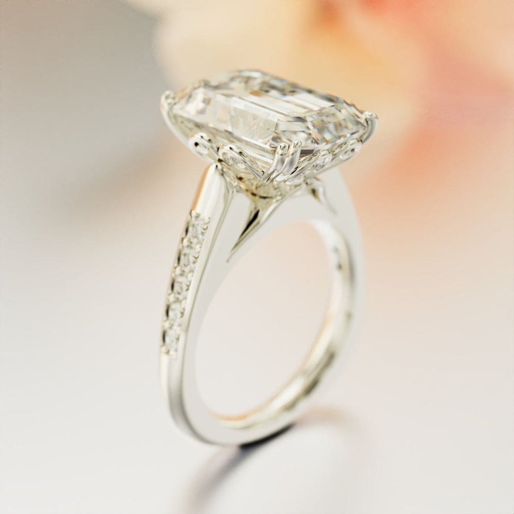 Crystal Dream: Bague Diamant Taille Émeraude - Argent Sterling S925