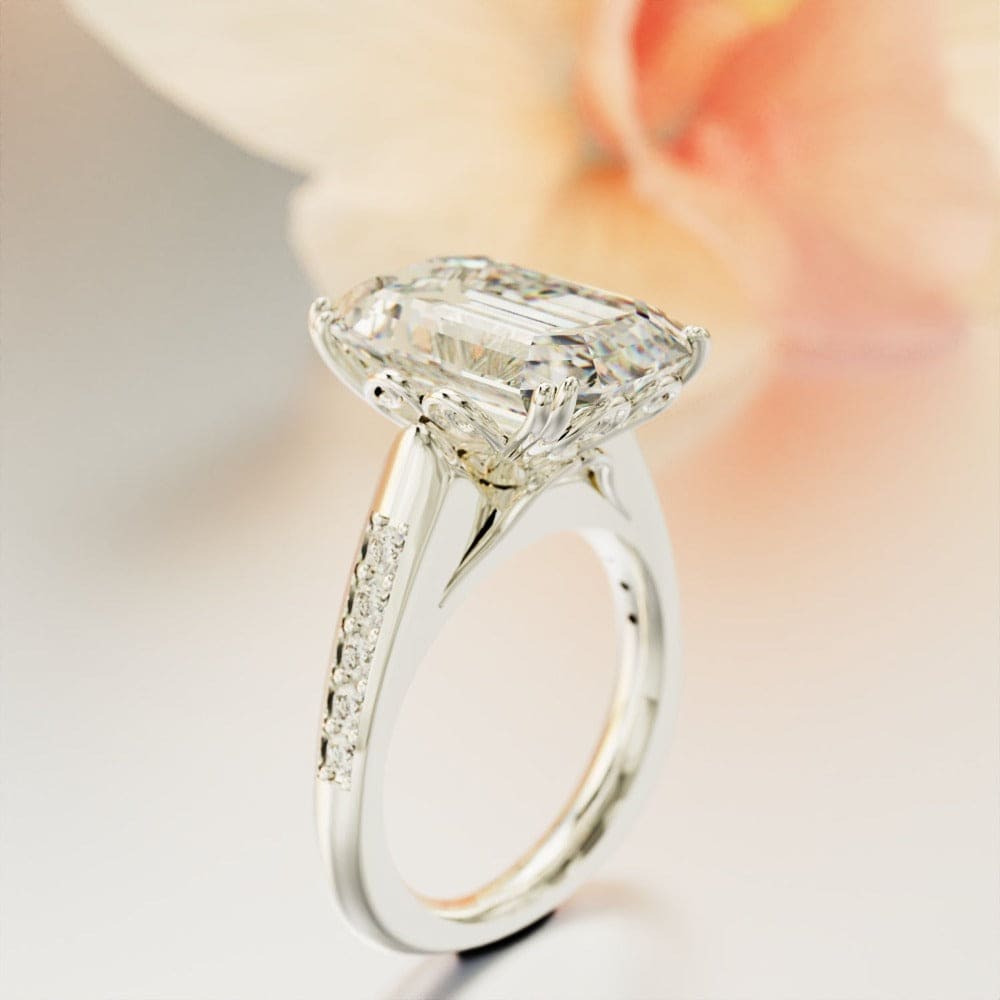 Crystal Dream: Bague Diamant Taille Émeraude - Argent Sterling S925