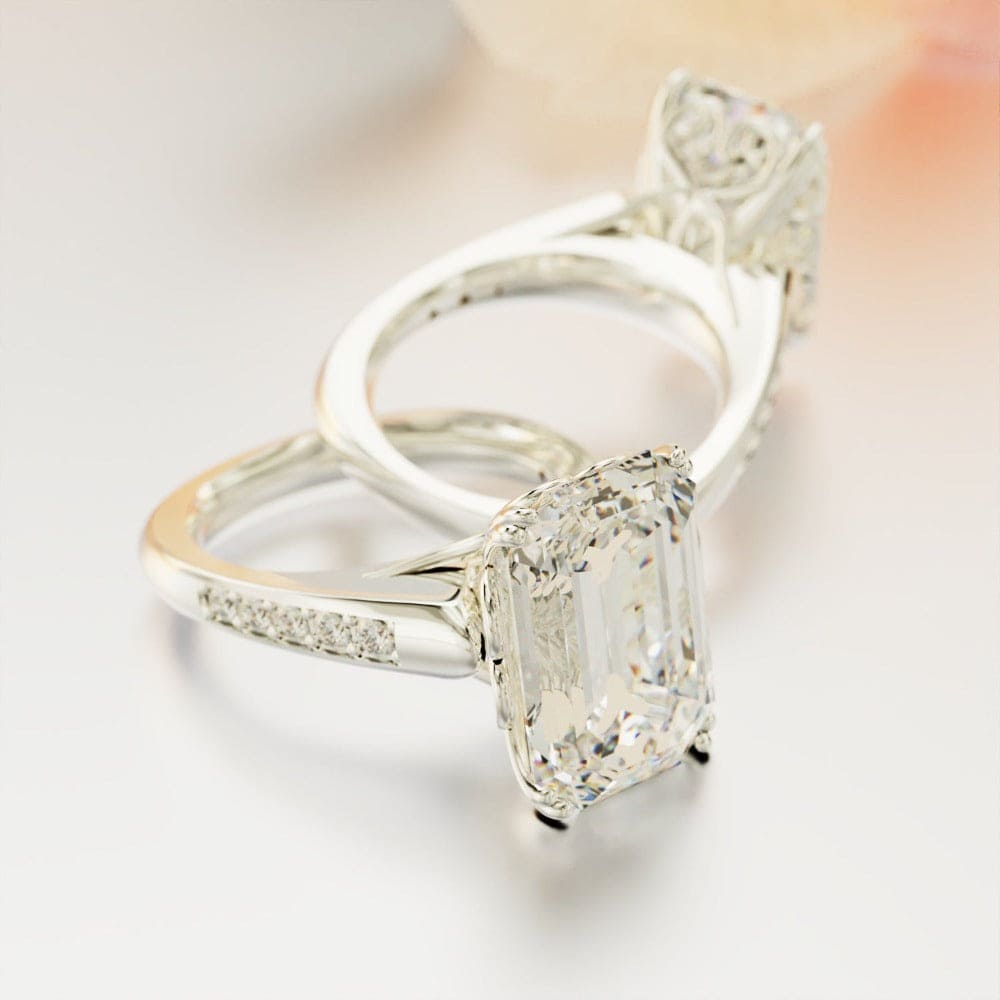 Crystal Dream: Bague Diamant Taille Émeraude - Argent Sterling S925