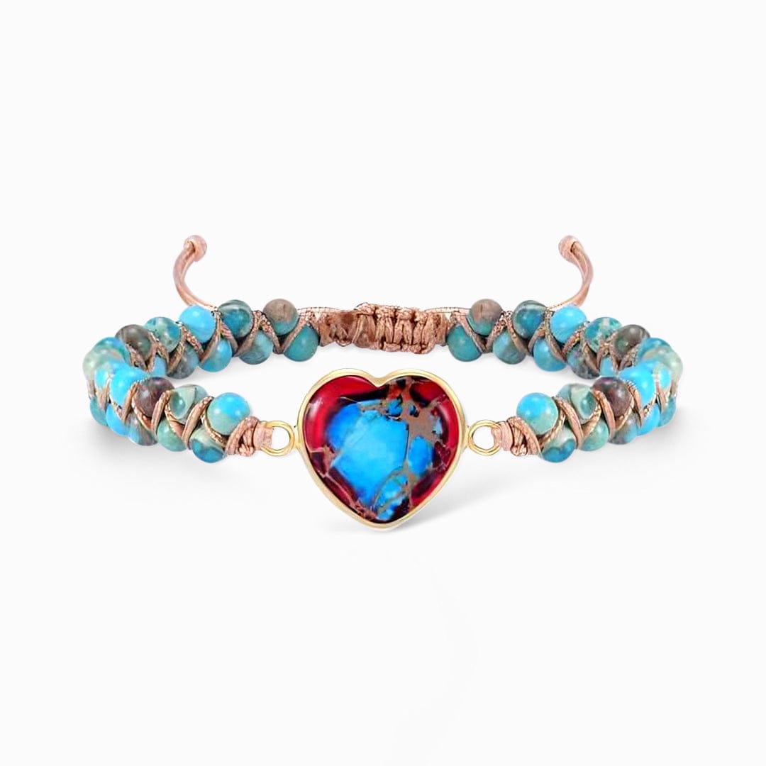 À Ma Petite-Fille | Je T'aime Pour Toujours | Bracelet Coeur en Jaspe