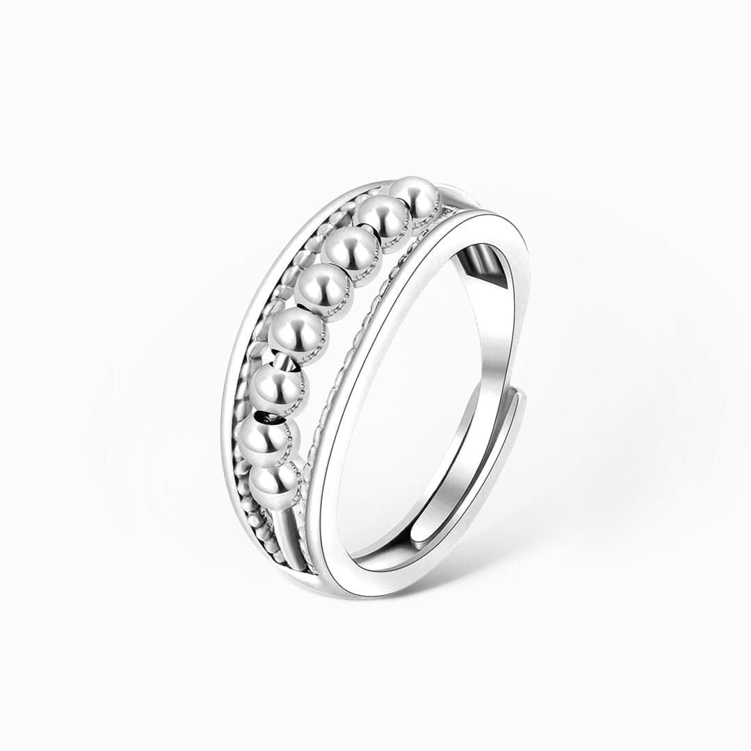 À Ma Fille | Chassez Votre Anxiété | Bague Anti-Stress Double Rangée de Perles S925