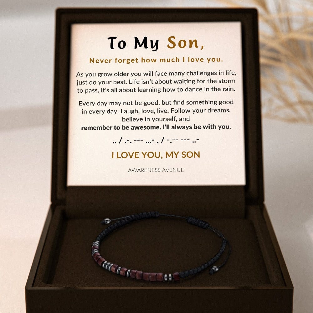 À Mon Fils | Je t'aime | Bracelet Code Morse