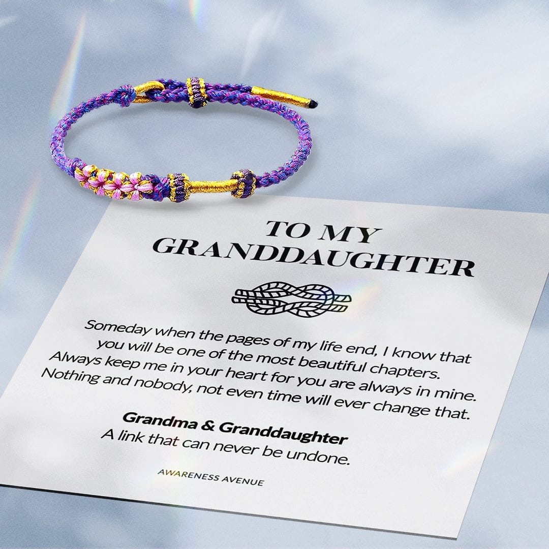 Petite-fille | Un lien indéfectible | Bracelet Nœud Fleur de Pêcher