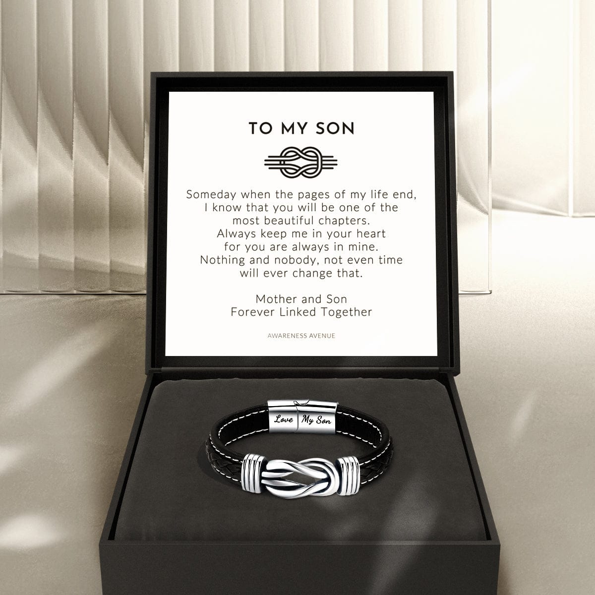 To My Son | Forever Linked Together | Leather Bracelet