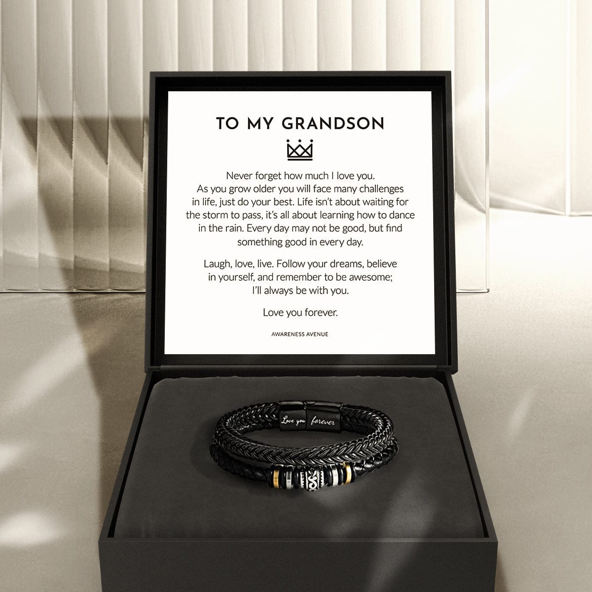 Pour mon petit-fils, coffret de bijoux cadeau "Je t'aimerai toujours"