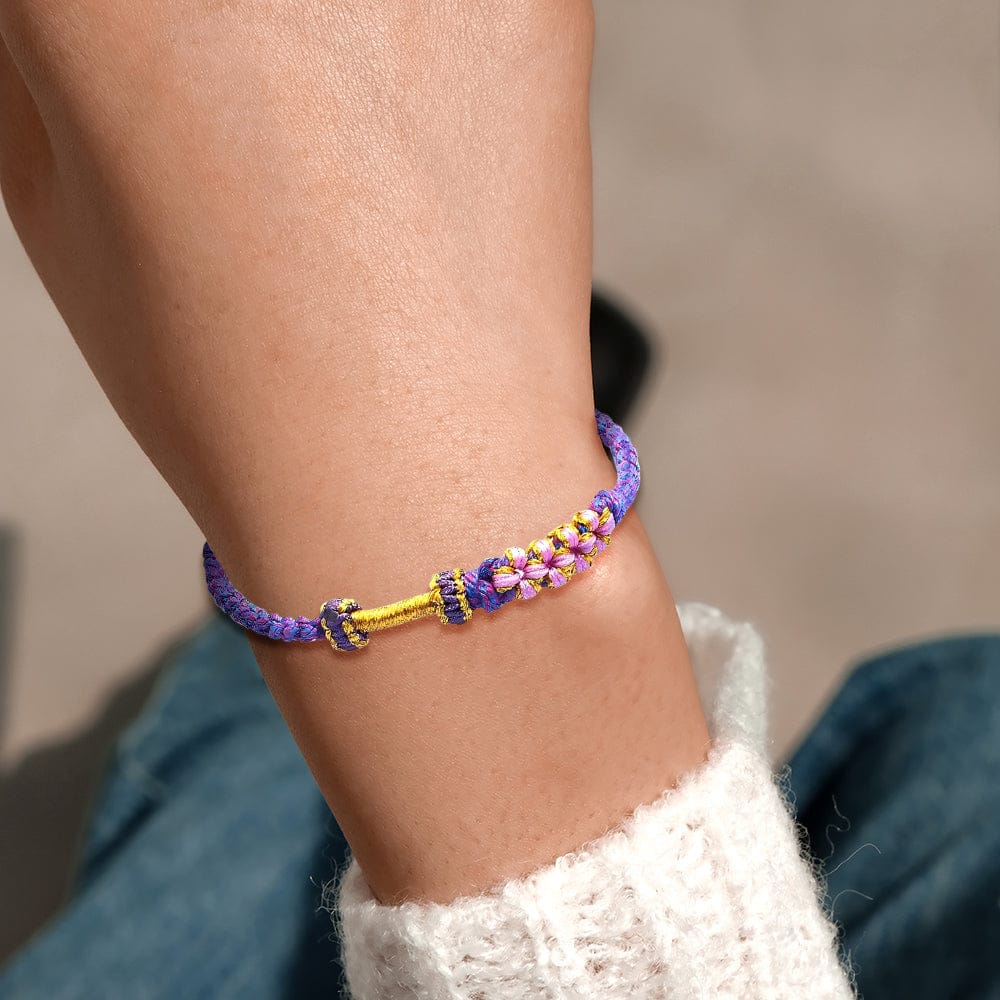 Petite-fille | Un lien indéfectible | Bracelet Nœud Fleur de Pêcher