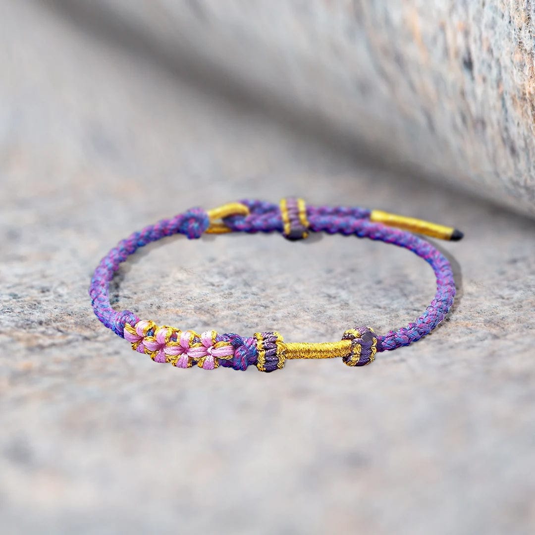 Petite-fille | Un lien indéfectible | Bracelet Nœud Fleur de Pêcher