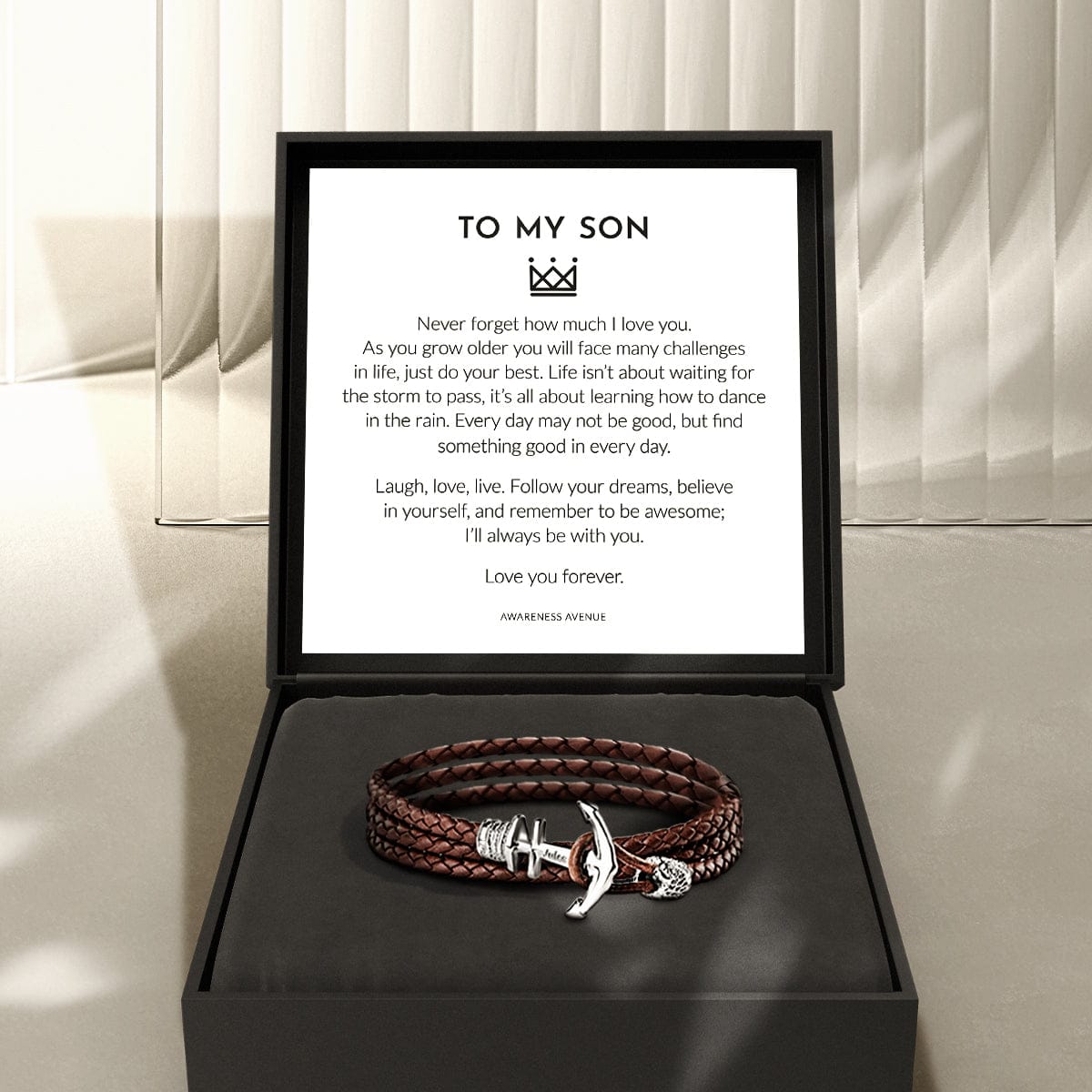 À Mon Fils | Je T'aime Pour Toujours | Bracelet Ancre