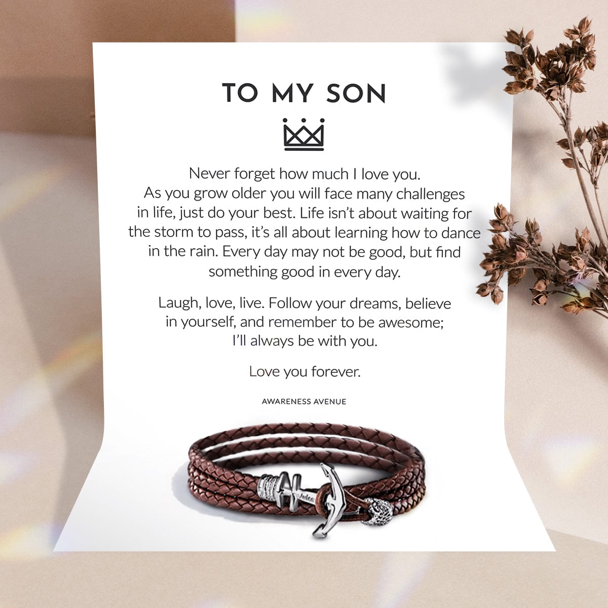 To My Son | Love You Forever | Anchor Bracelet