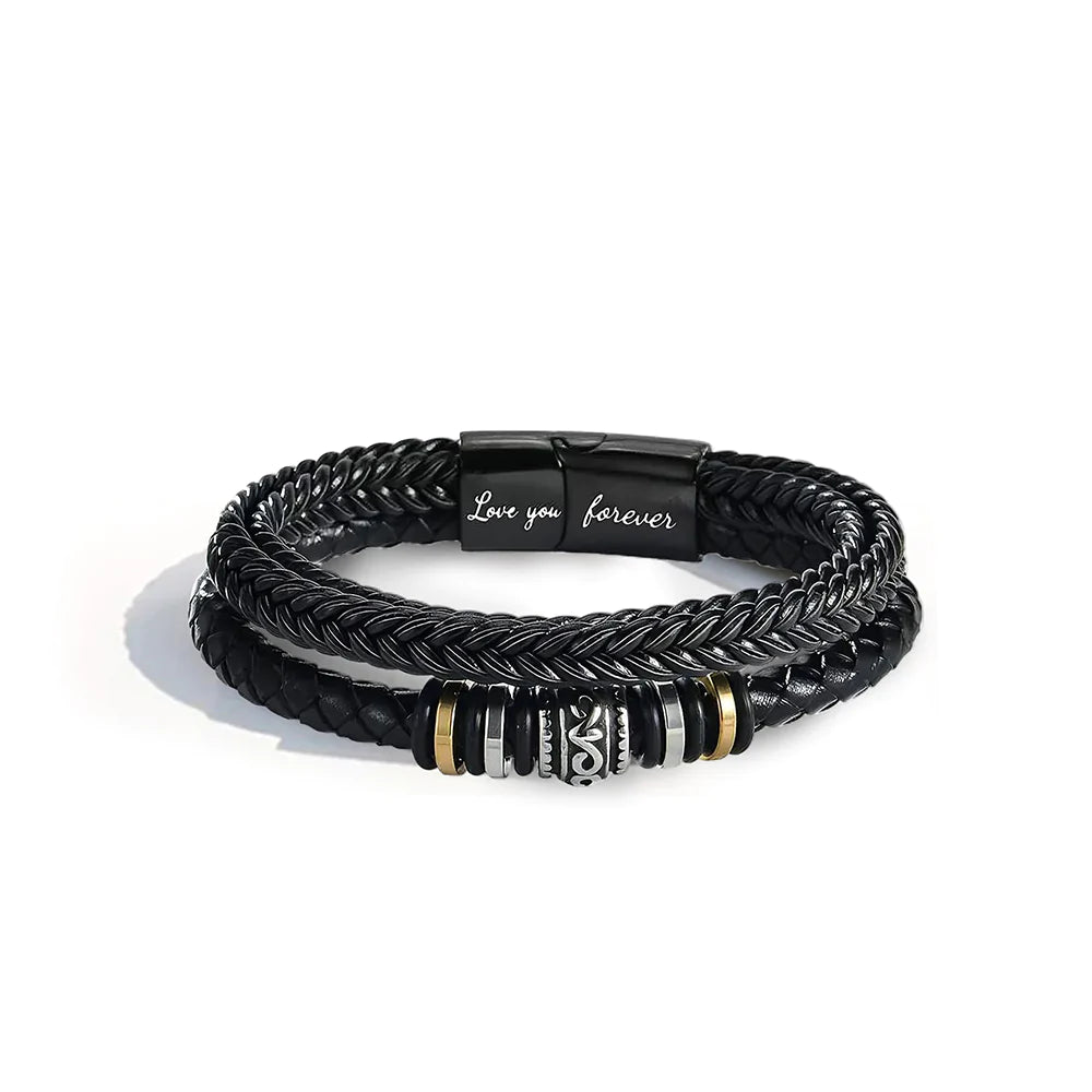 Je t'aimerai toujours | Bracelet cadeau en cuir pour homme