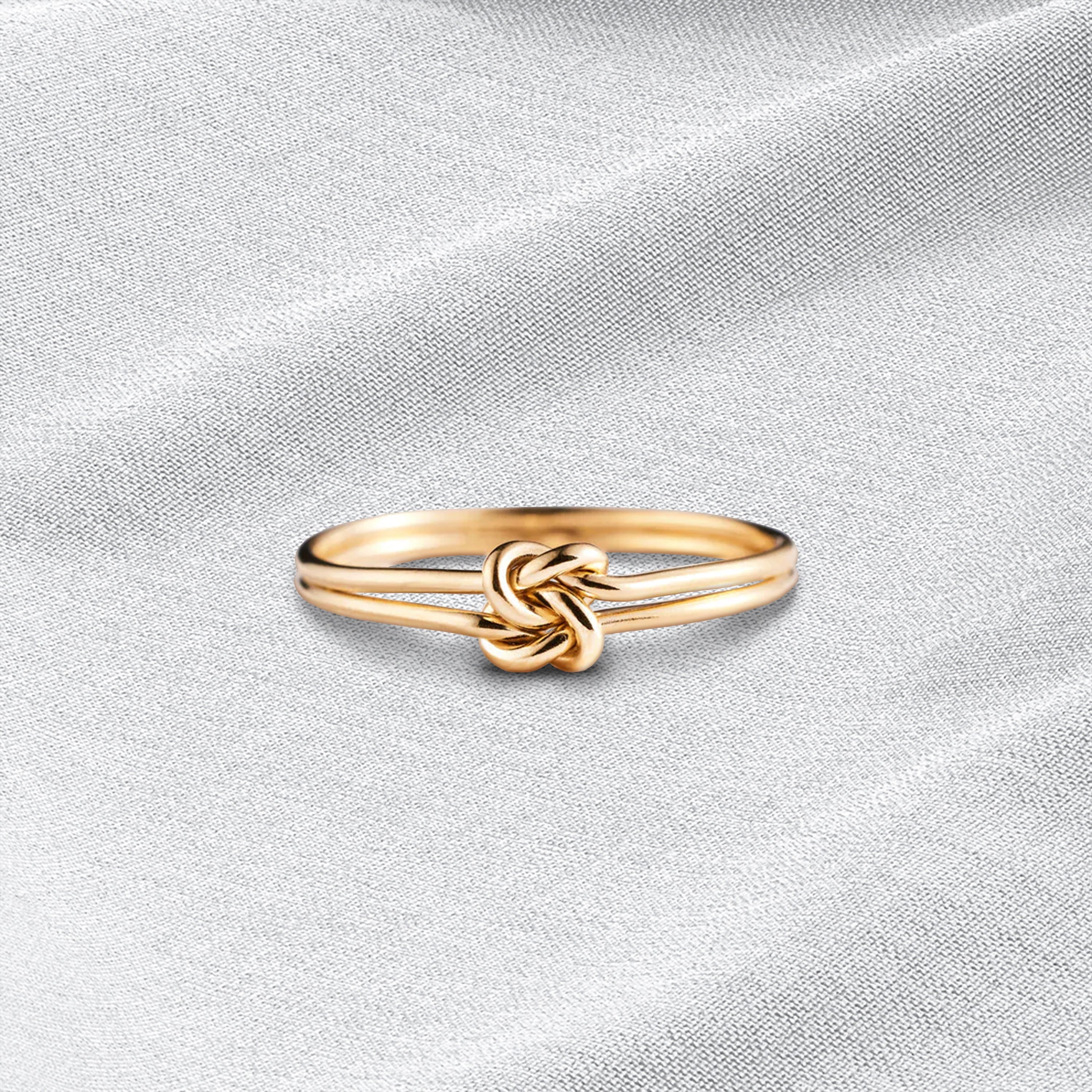 Mère & Fille | Nœud Promesse | Bague en Or 14K