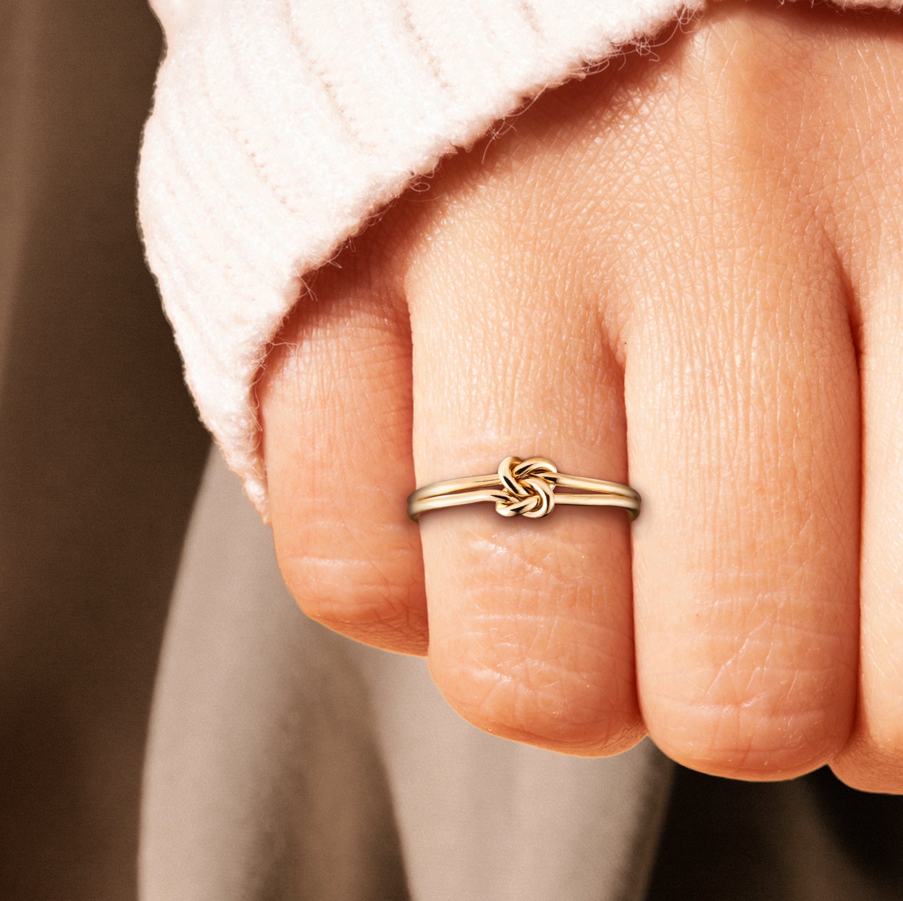 Mère & Fille | Nœud Promesse | Bague en Or 14K