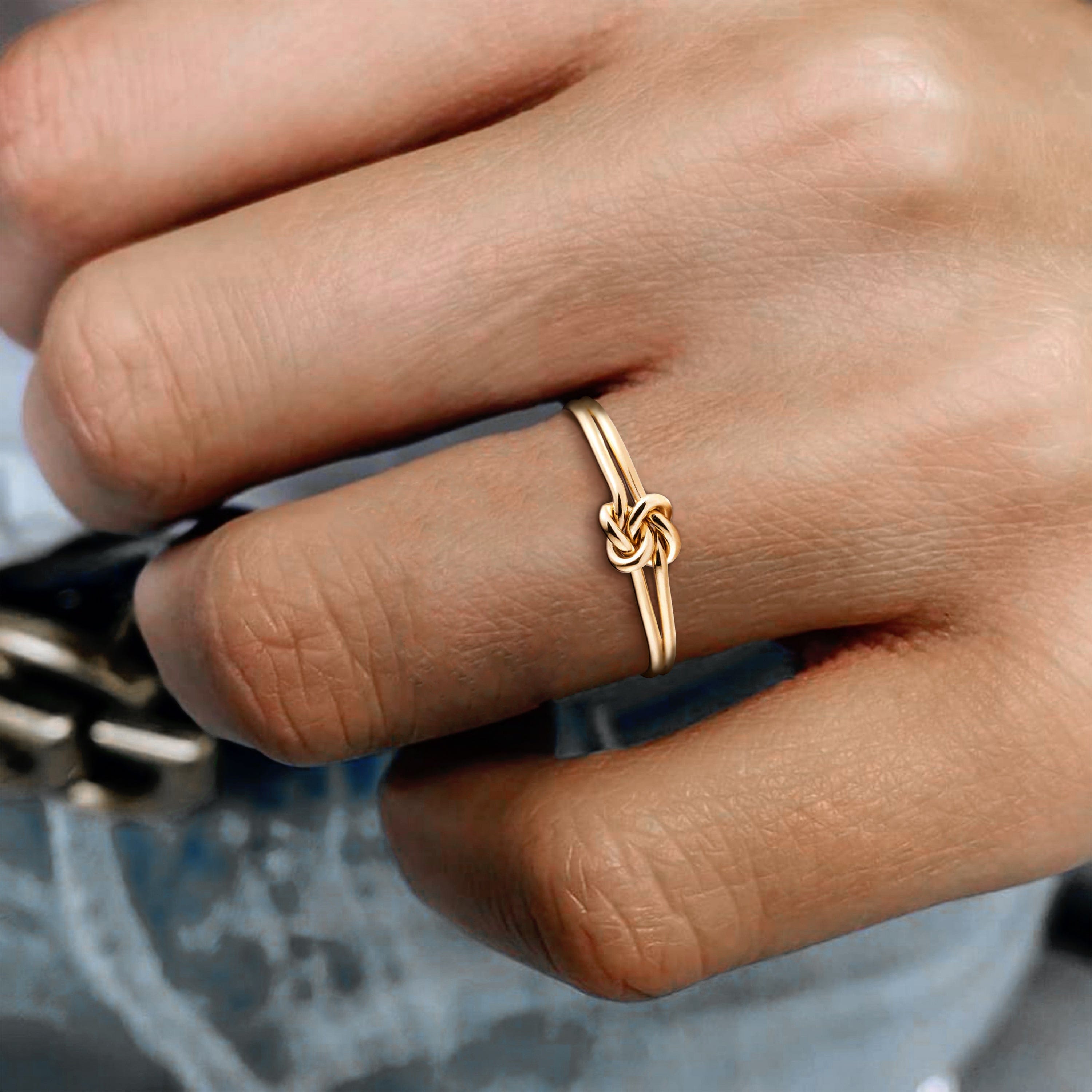 Mère & Fille | Nœud Promesse | Bague en Or 14K