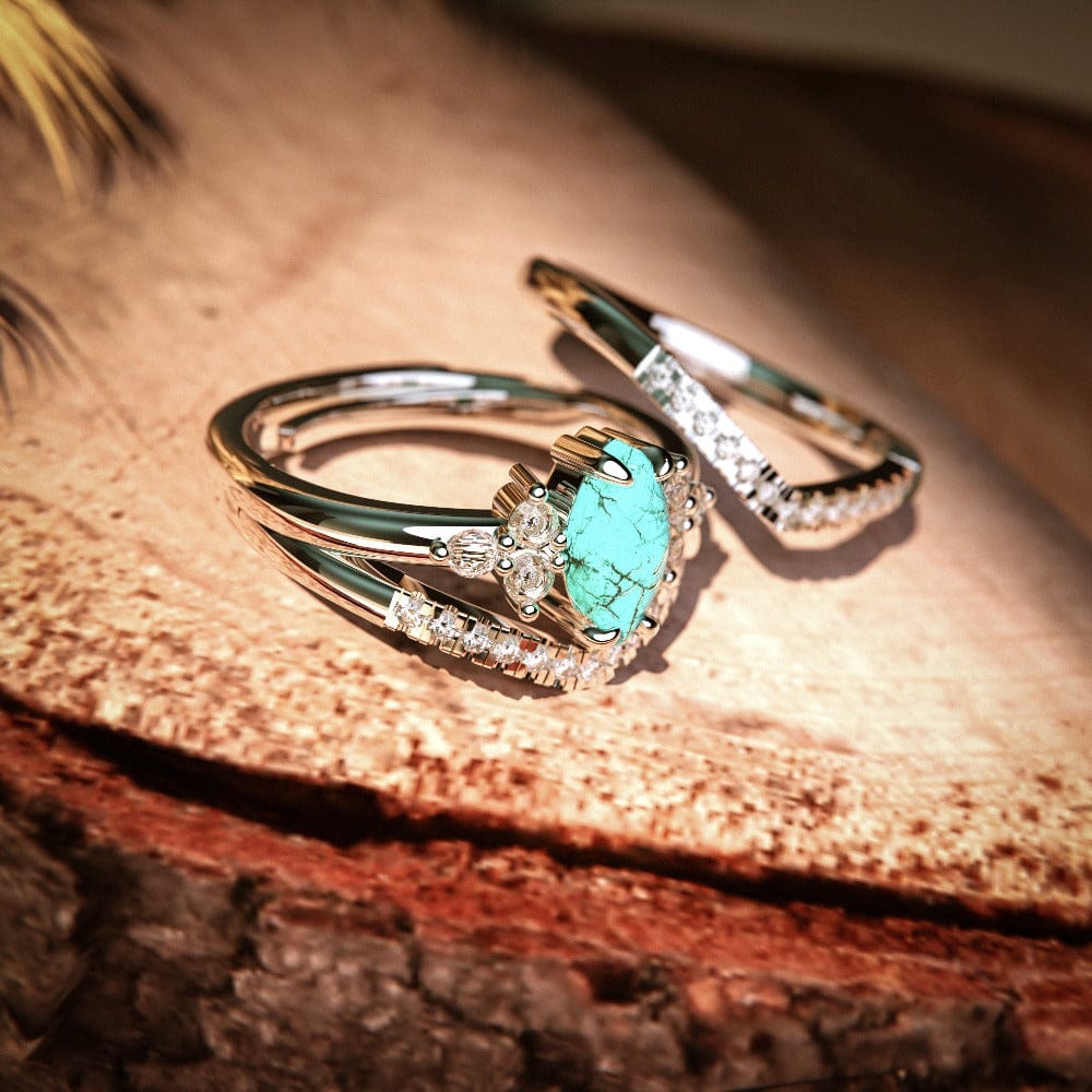 Étreinte Océanique : Ensemble de 2 Bagues - Argent Sterling S925