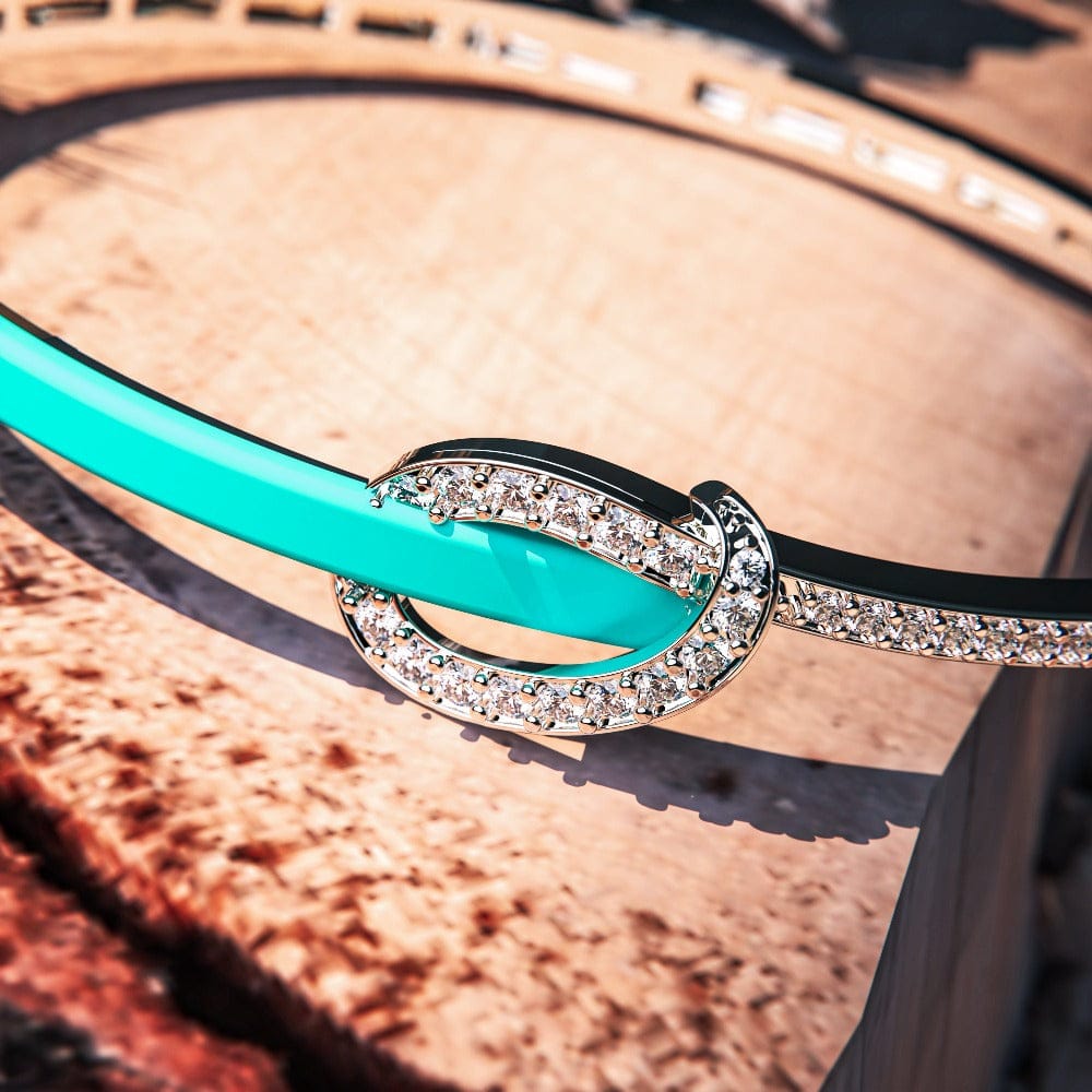 Élégance Côtière : Bracelet Diamant Turquoise - Argent Sterling S925