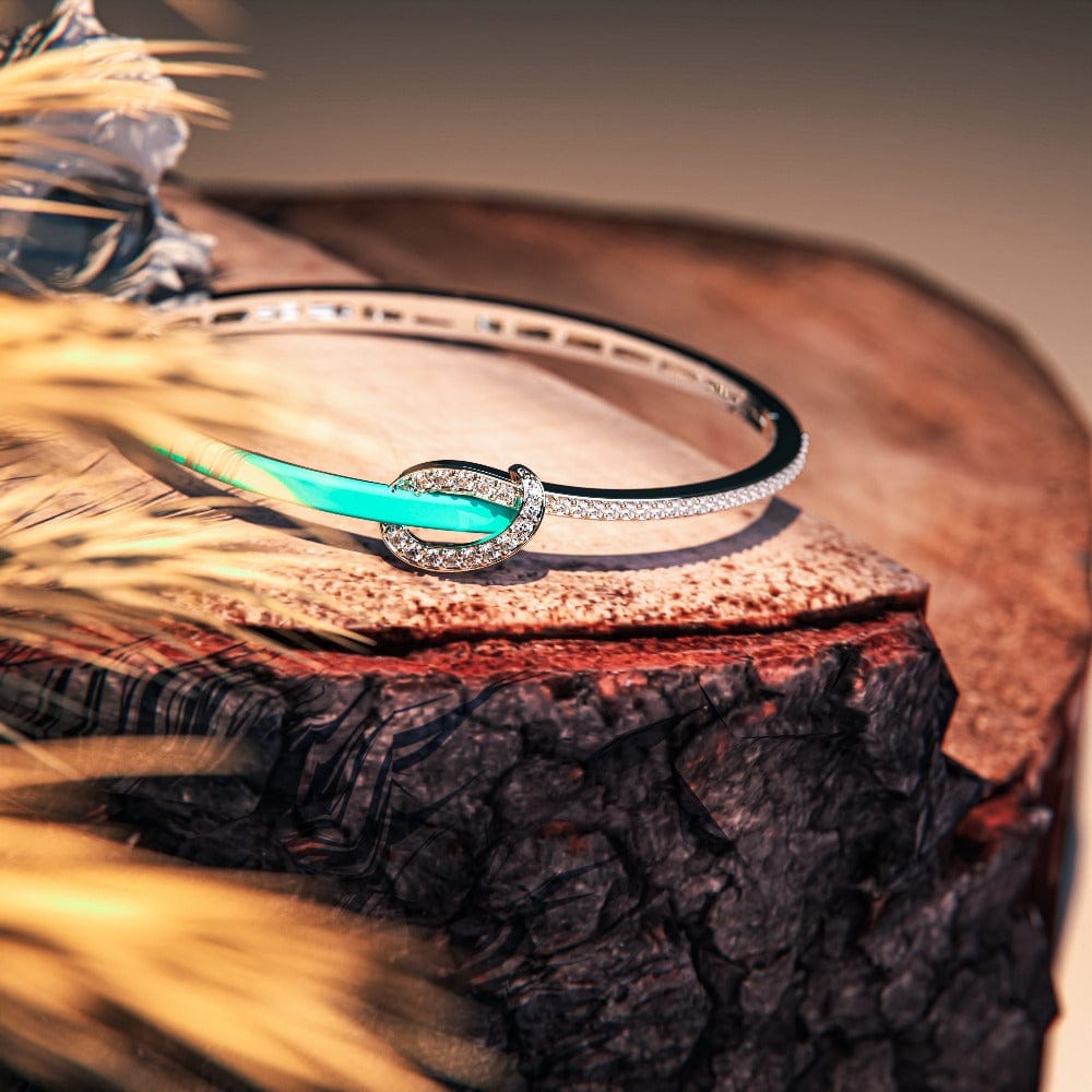 Élégance Côtière : Bracelet Diamant Turquoise - Argent Sterling S925