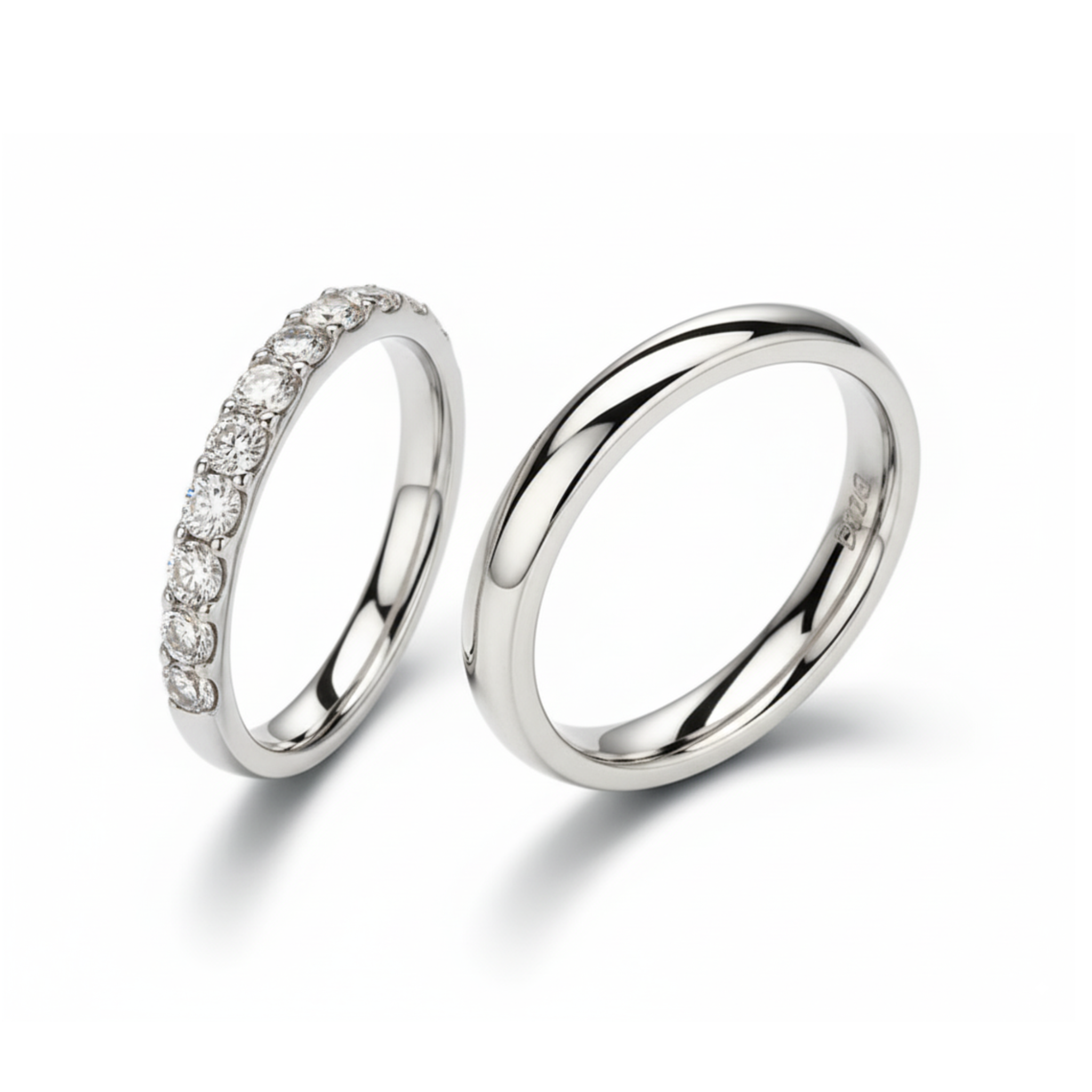 The Polished Pavé Couples Rings - View 2