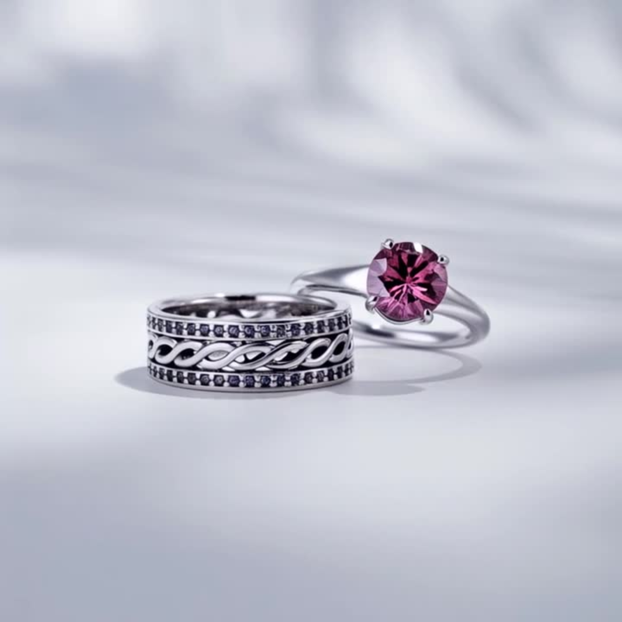 The Interwoven Twist Couples Rings - View 2