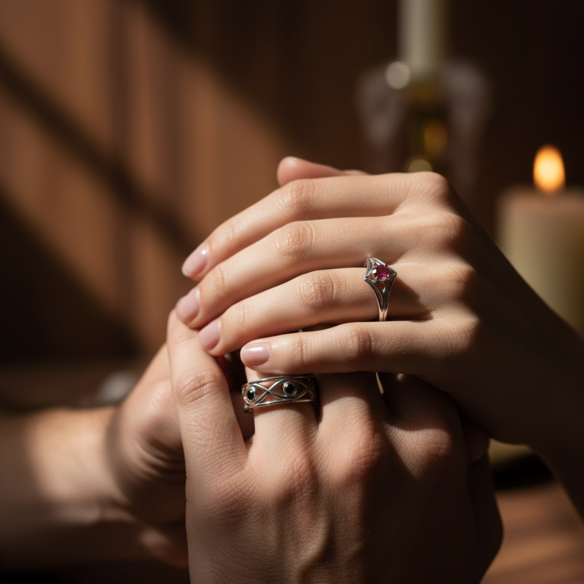 The Mystical Eye Couples Rings - View 3