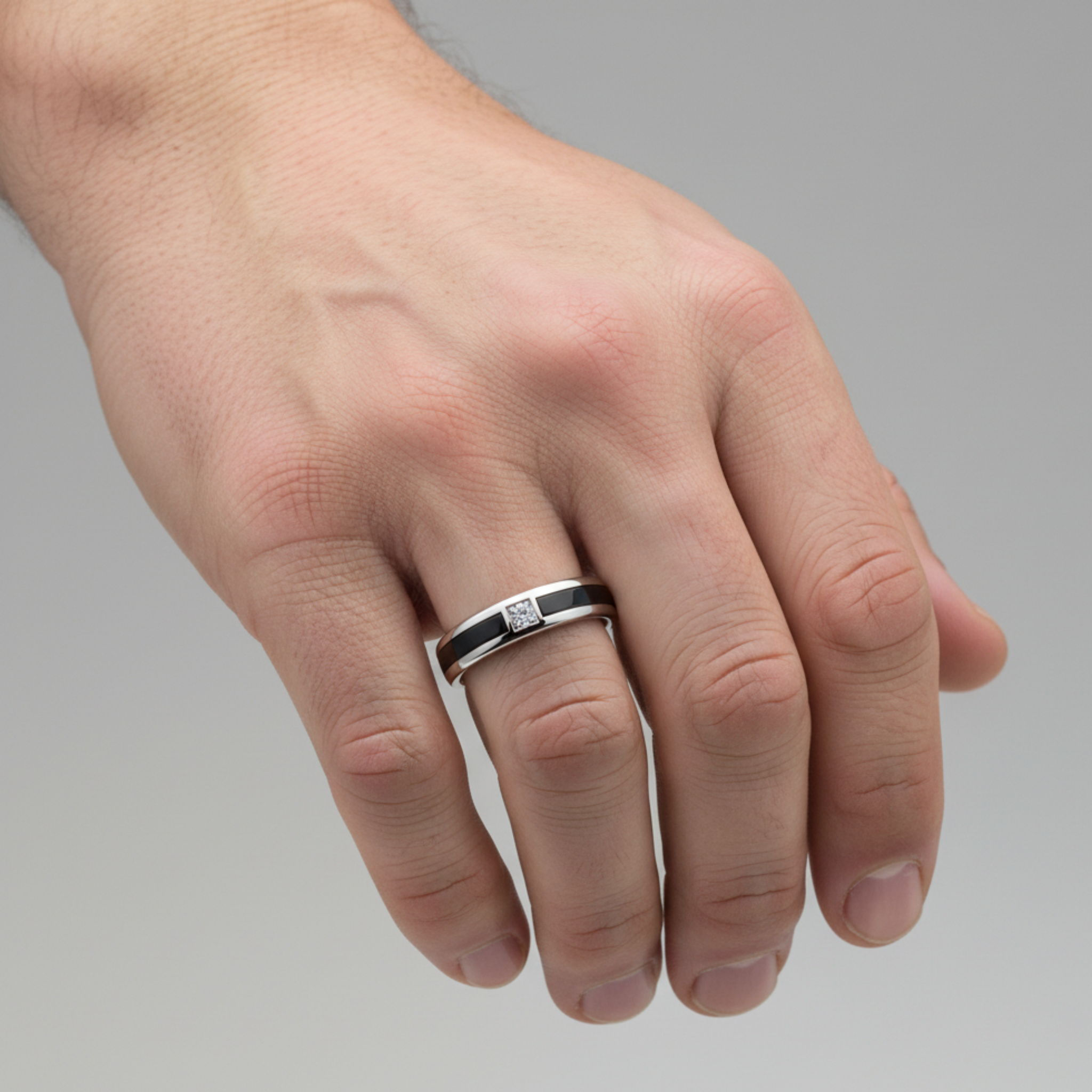 The Enamel Contrast Couples Rings - View 5