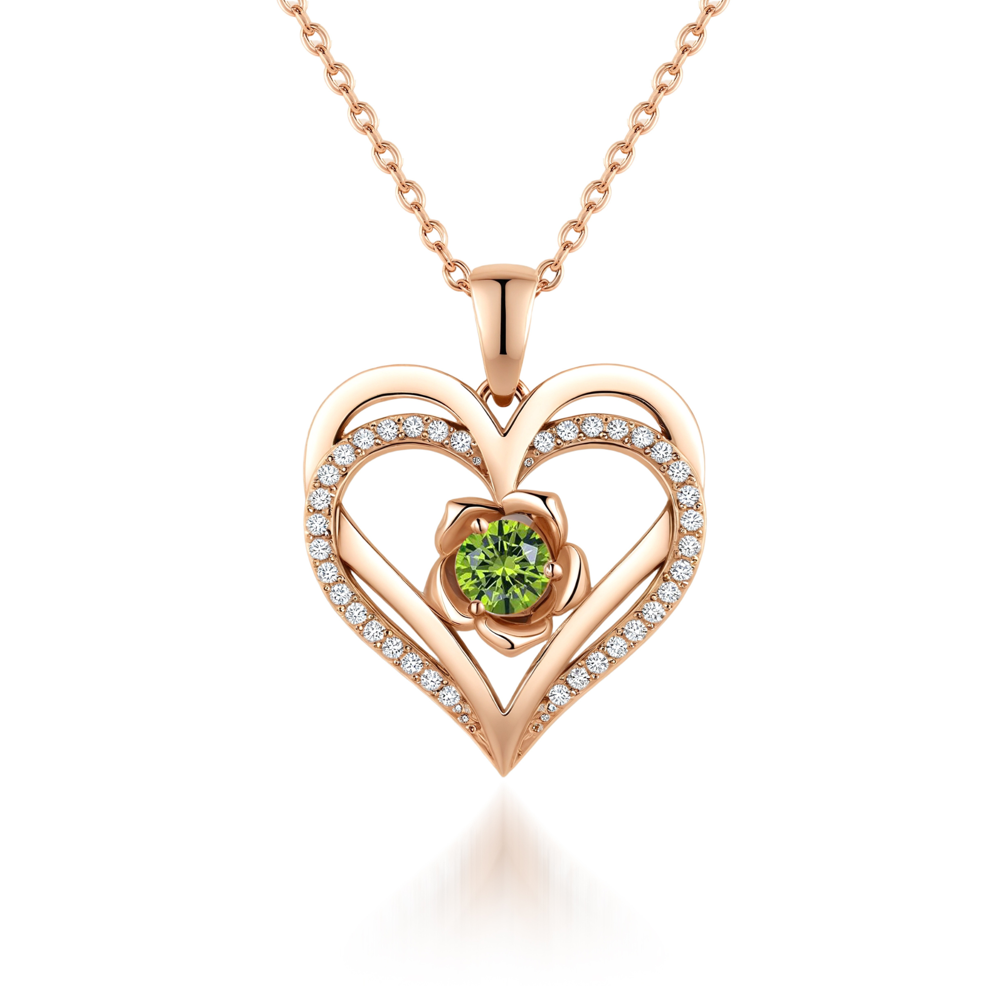 Collier Cœur Double Personnalisé