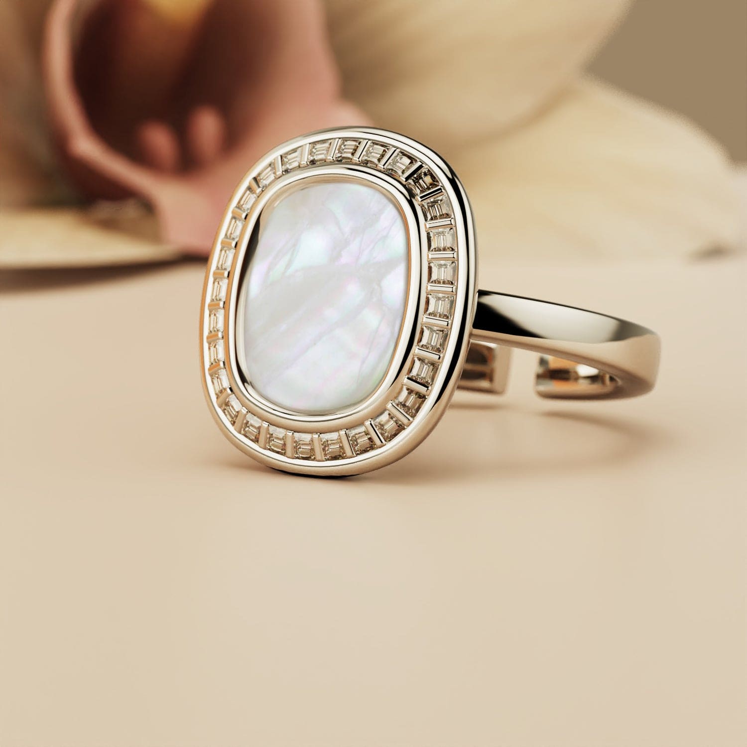 Rêve nacré : Bague en nacre - Argent sterling S925