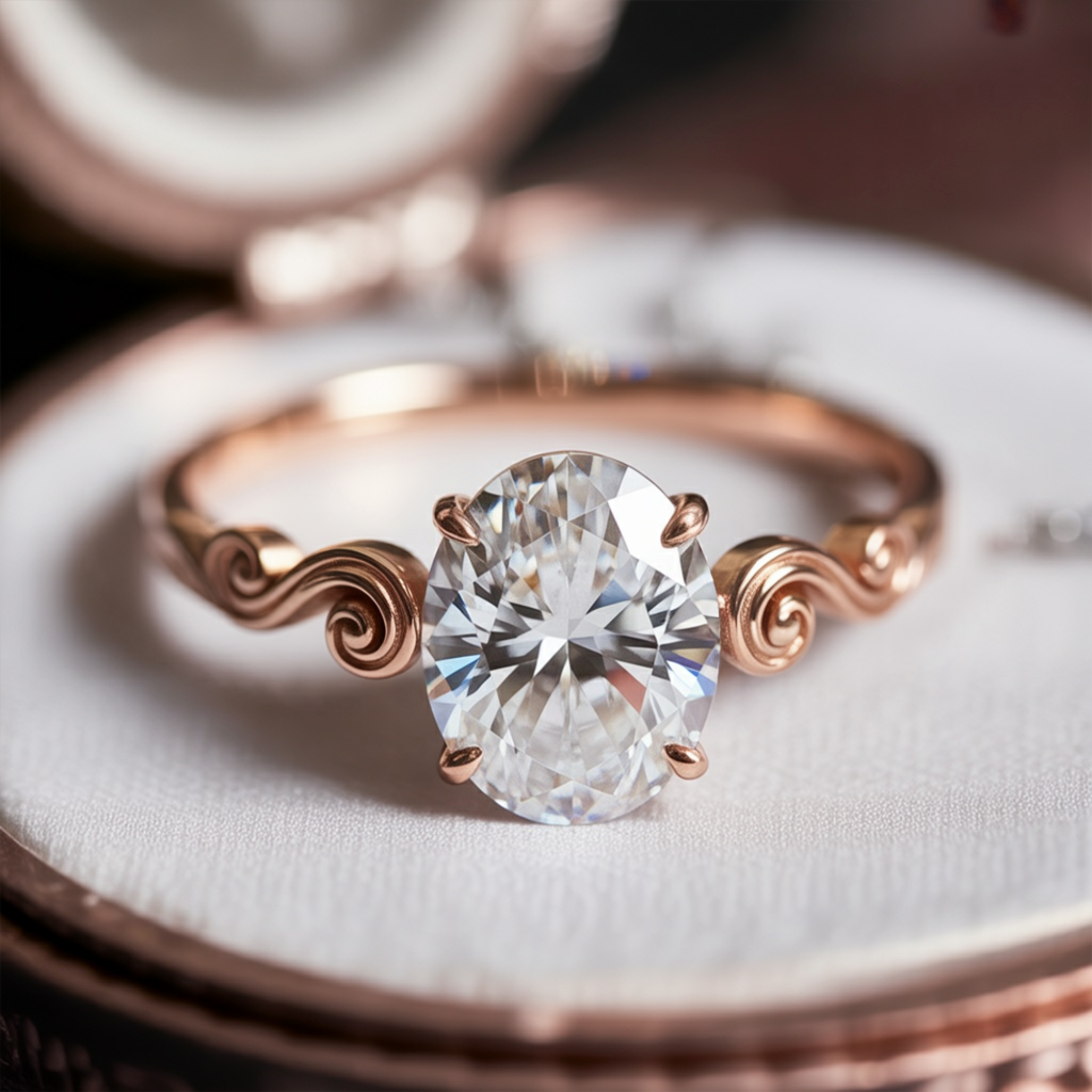 La Luna - Bague Moissanite Vintage