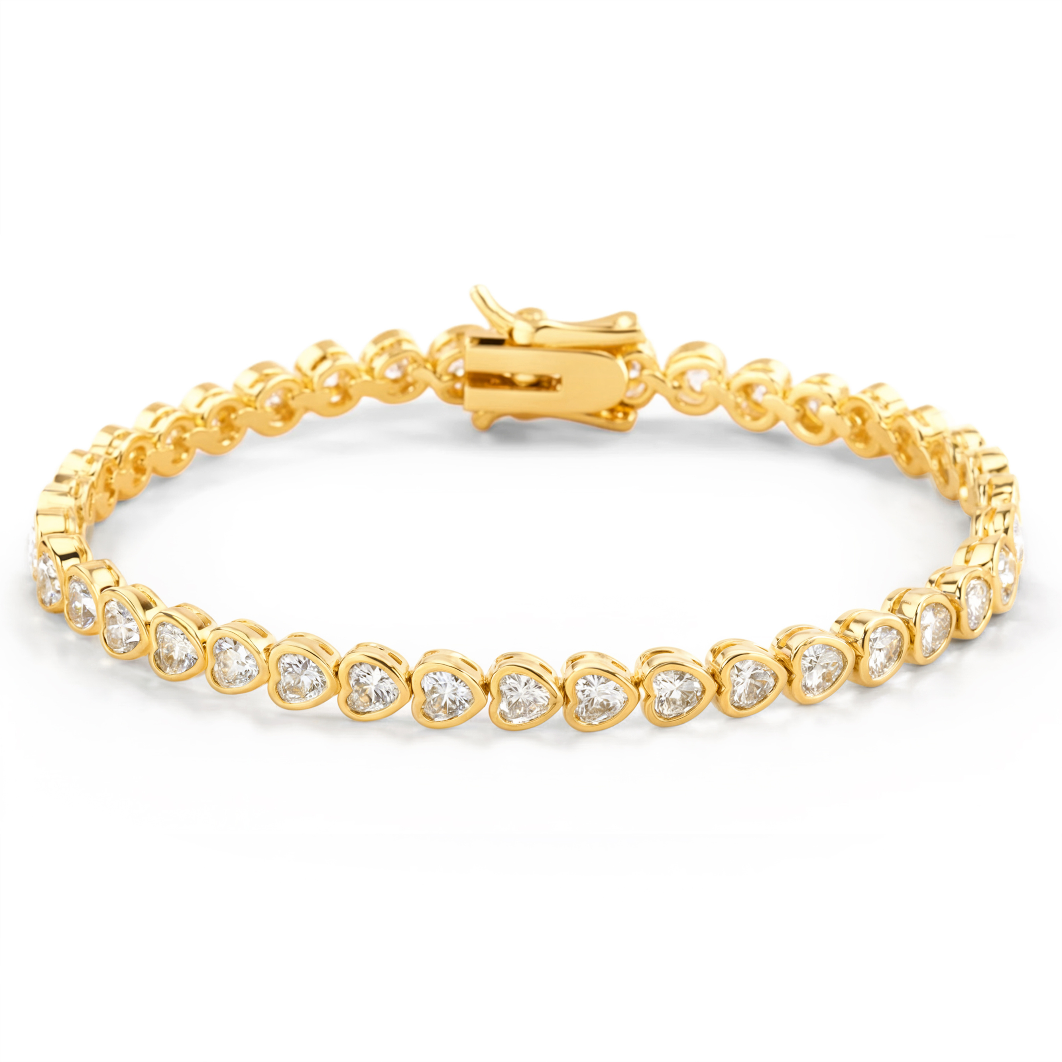 Bracelet de tennis cœur en or