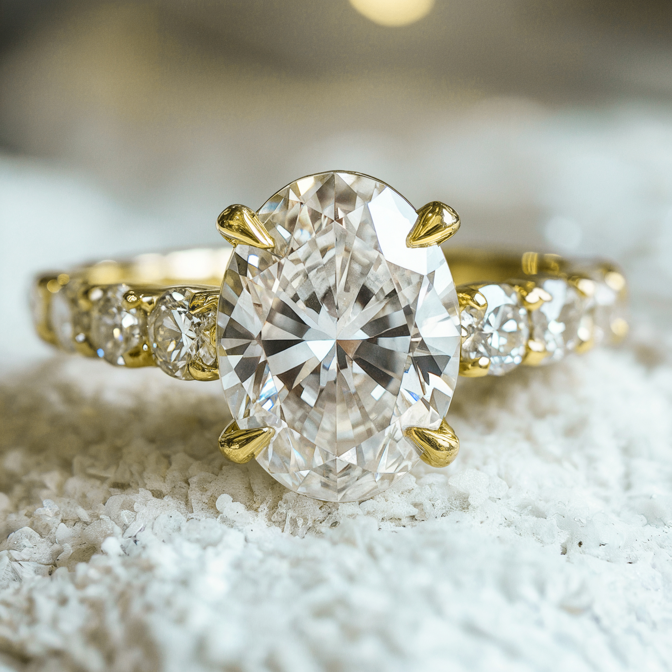 La bague Célestine avec Moissanite 5CT