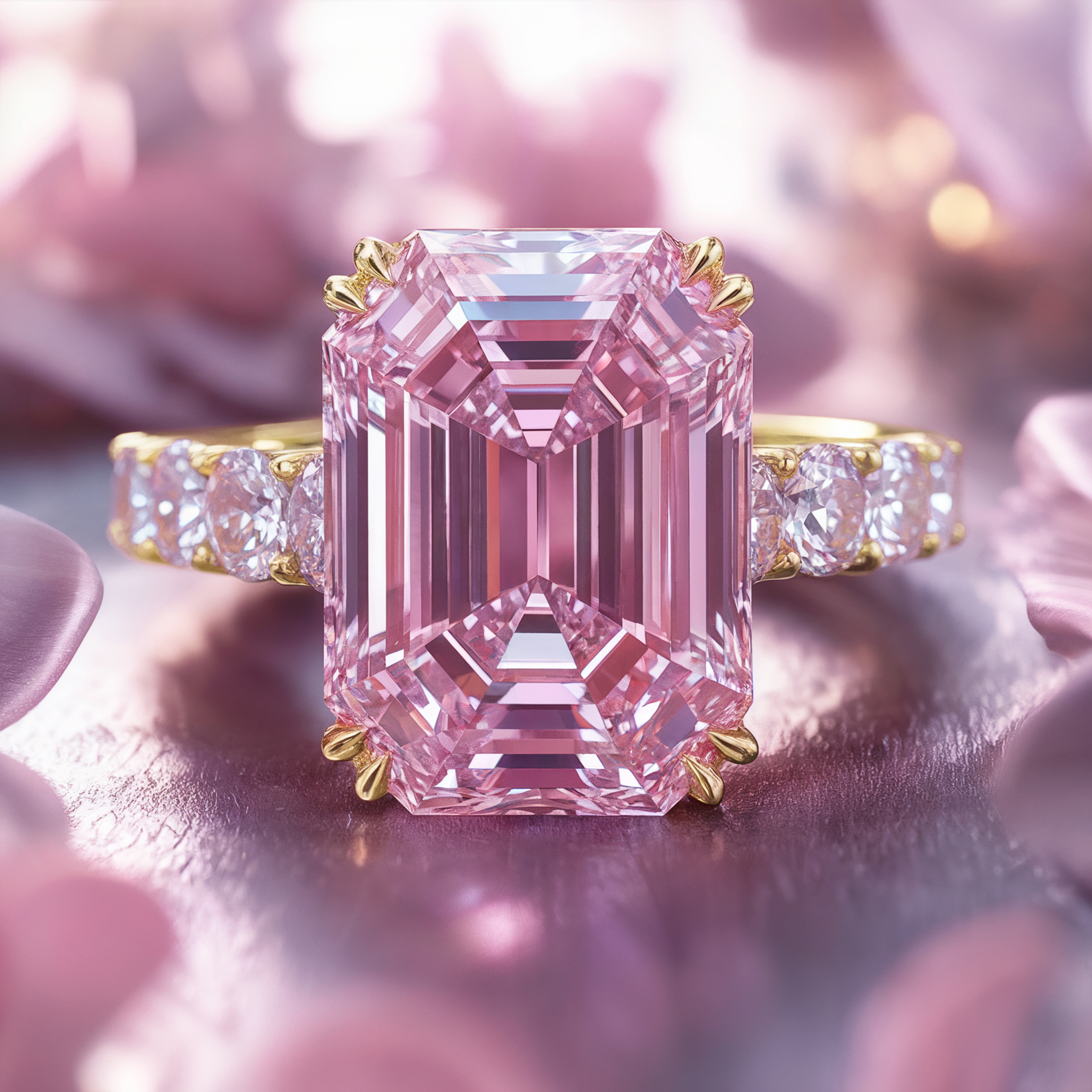 La bague Camilla, Moissanite rose 5CT