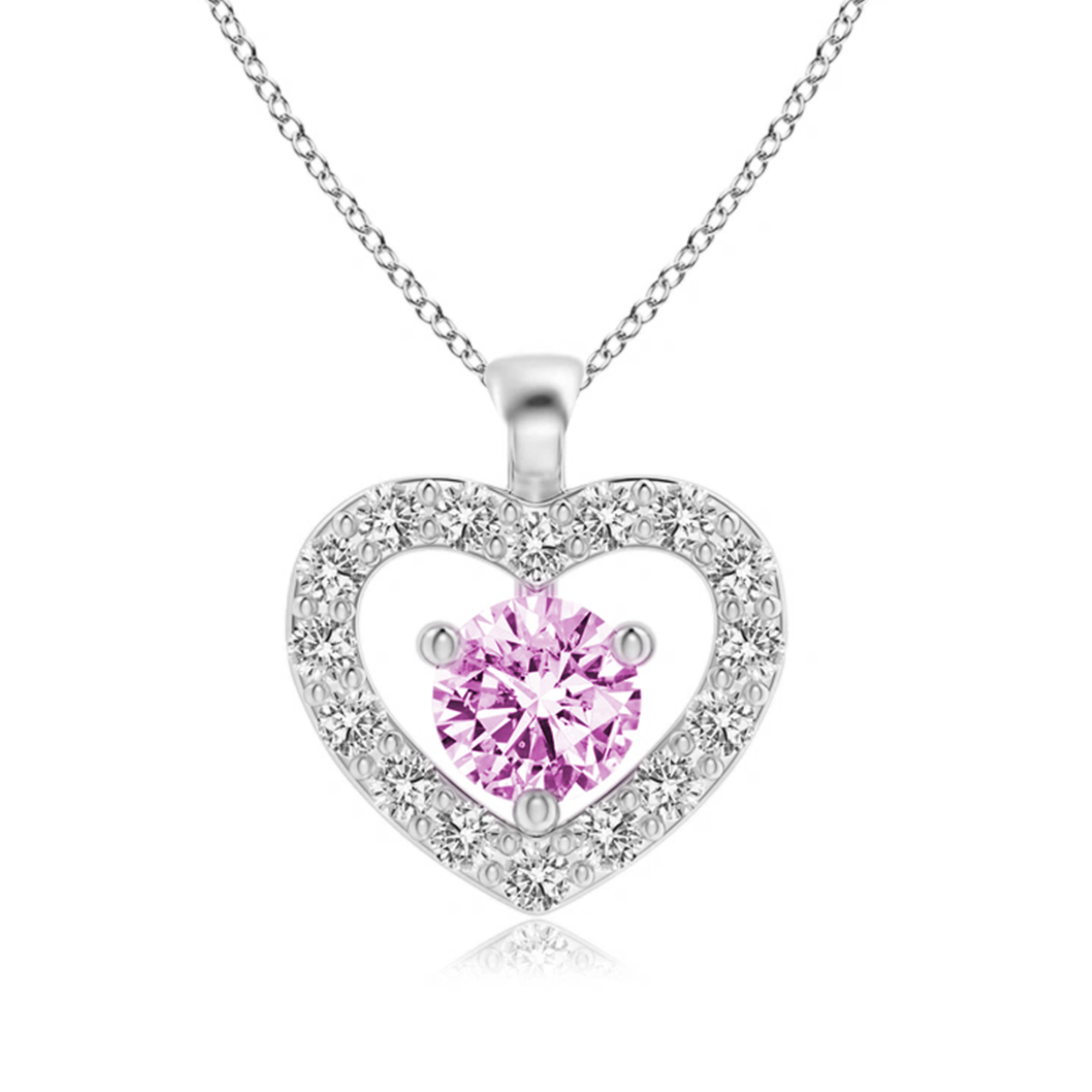 Collier Moissanite Halo Cœur