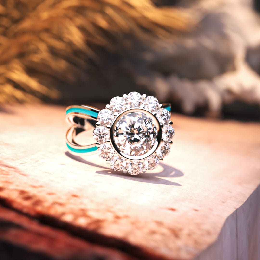 Ocean's Bloom: Bague Grappe de Diamants - Argent Sterling S925