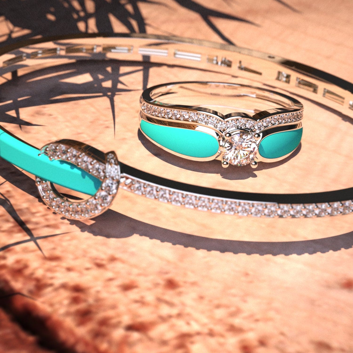 Lagon Bleu : Ensemble 2 Pièces Bague + Bracelet GRATUIT - Argent Sterling S925