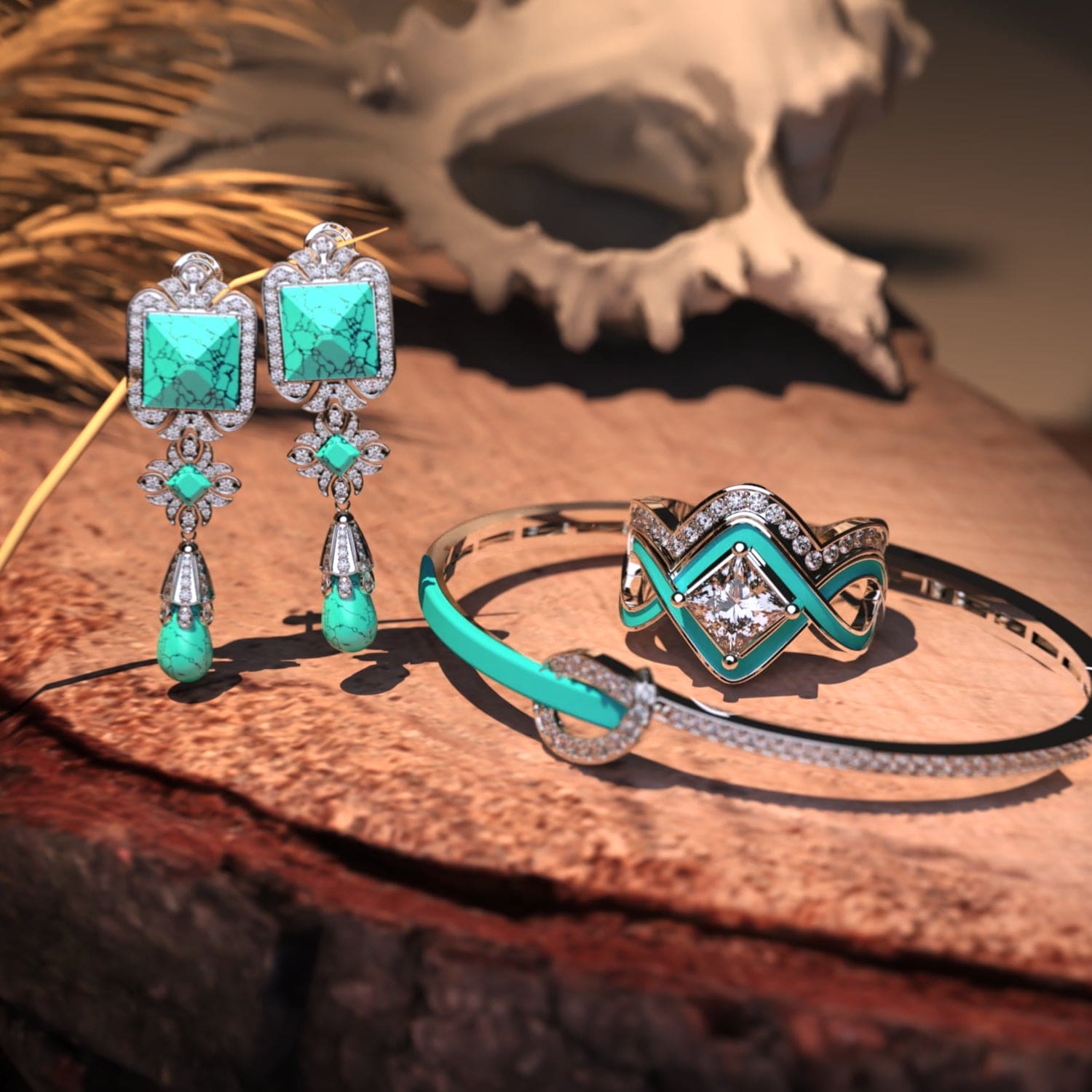 L'Ensemble Océan : Bague Best-Seller + bracelet & boucles d'oreilles GRATUITS - Argent Sterling S925