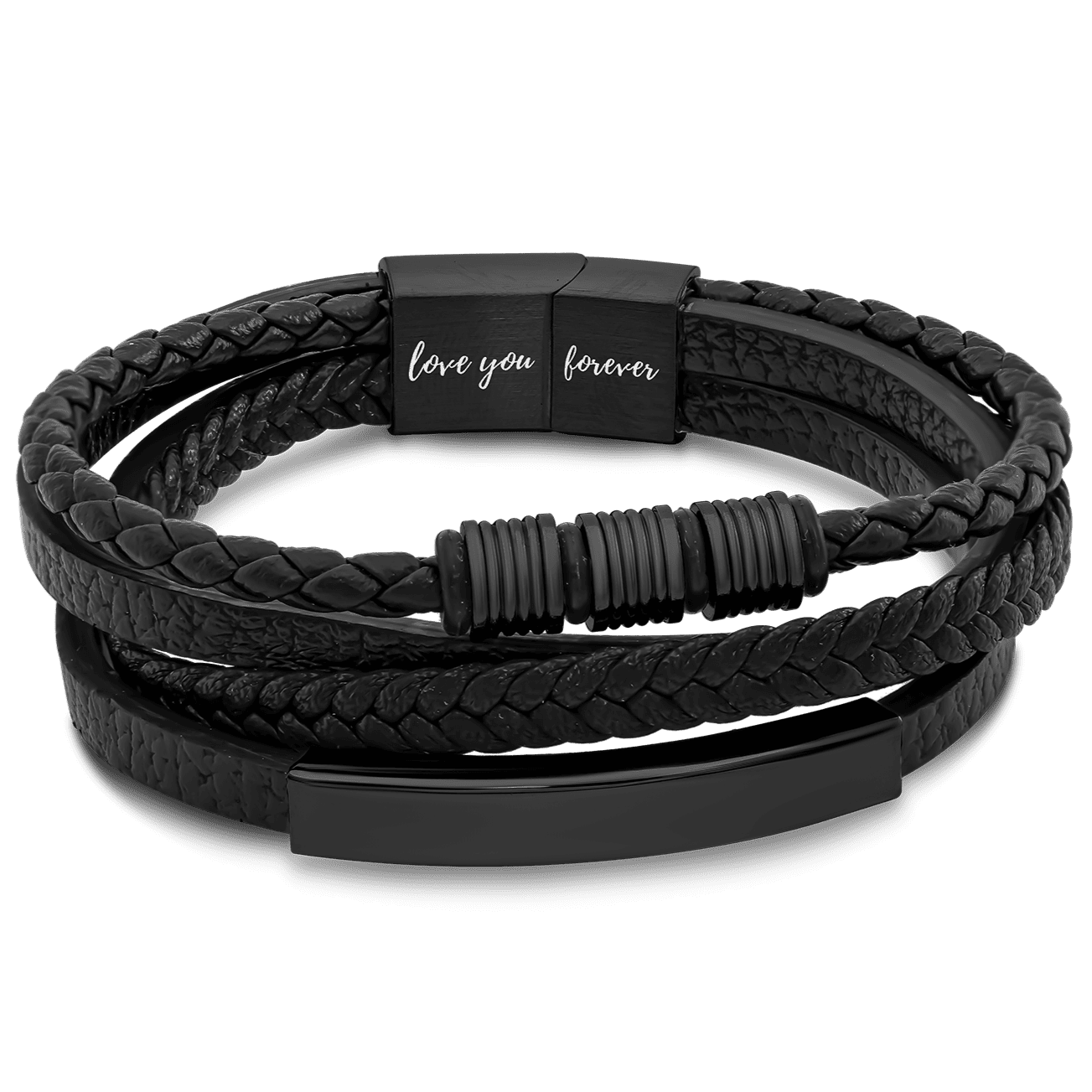 À Mon Fils | Je T'aime Pour Toujours | Bracelet en Cuir