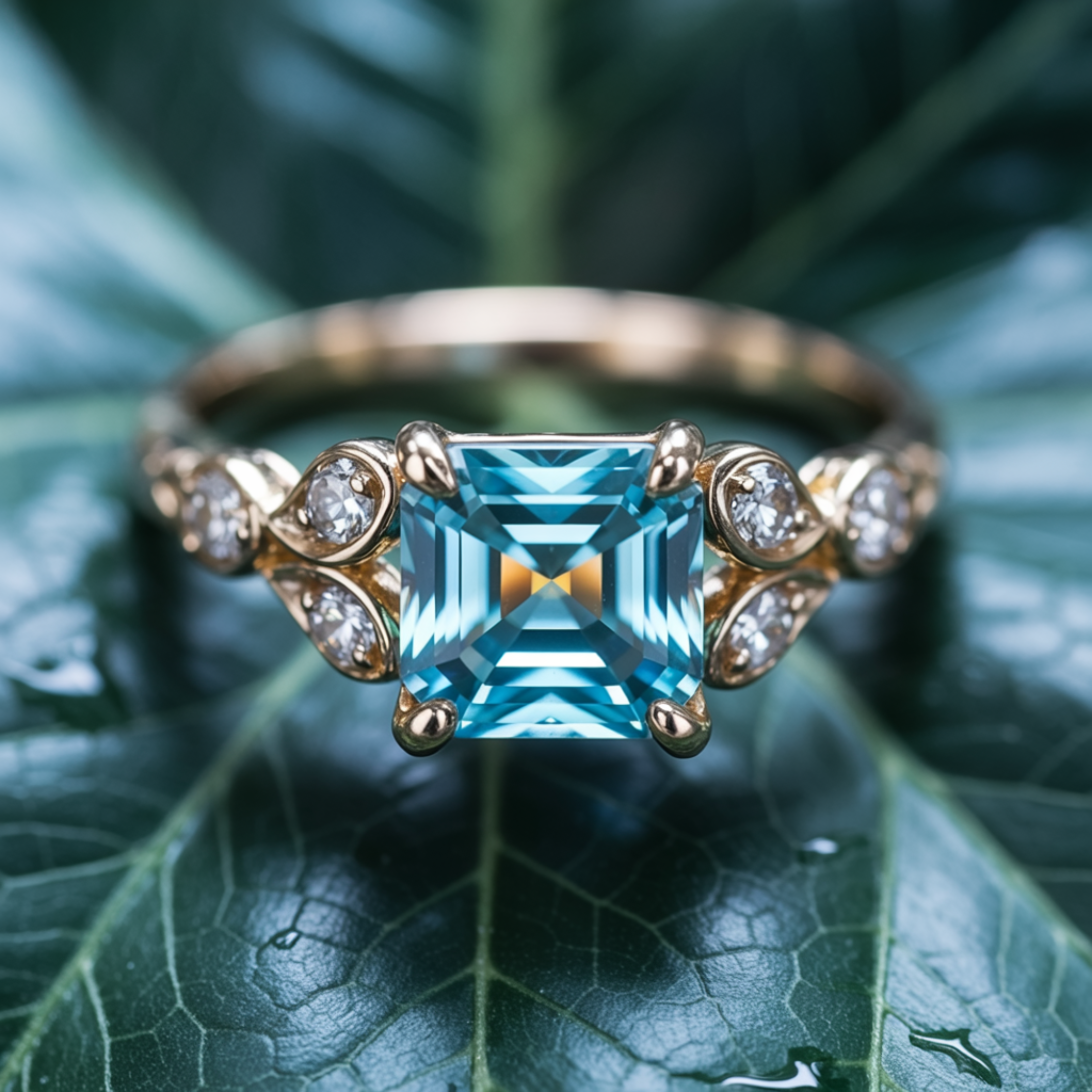 The Katalina Asscher Cut Moissanite Ring